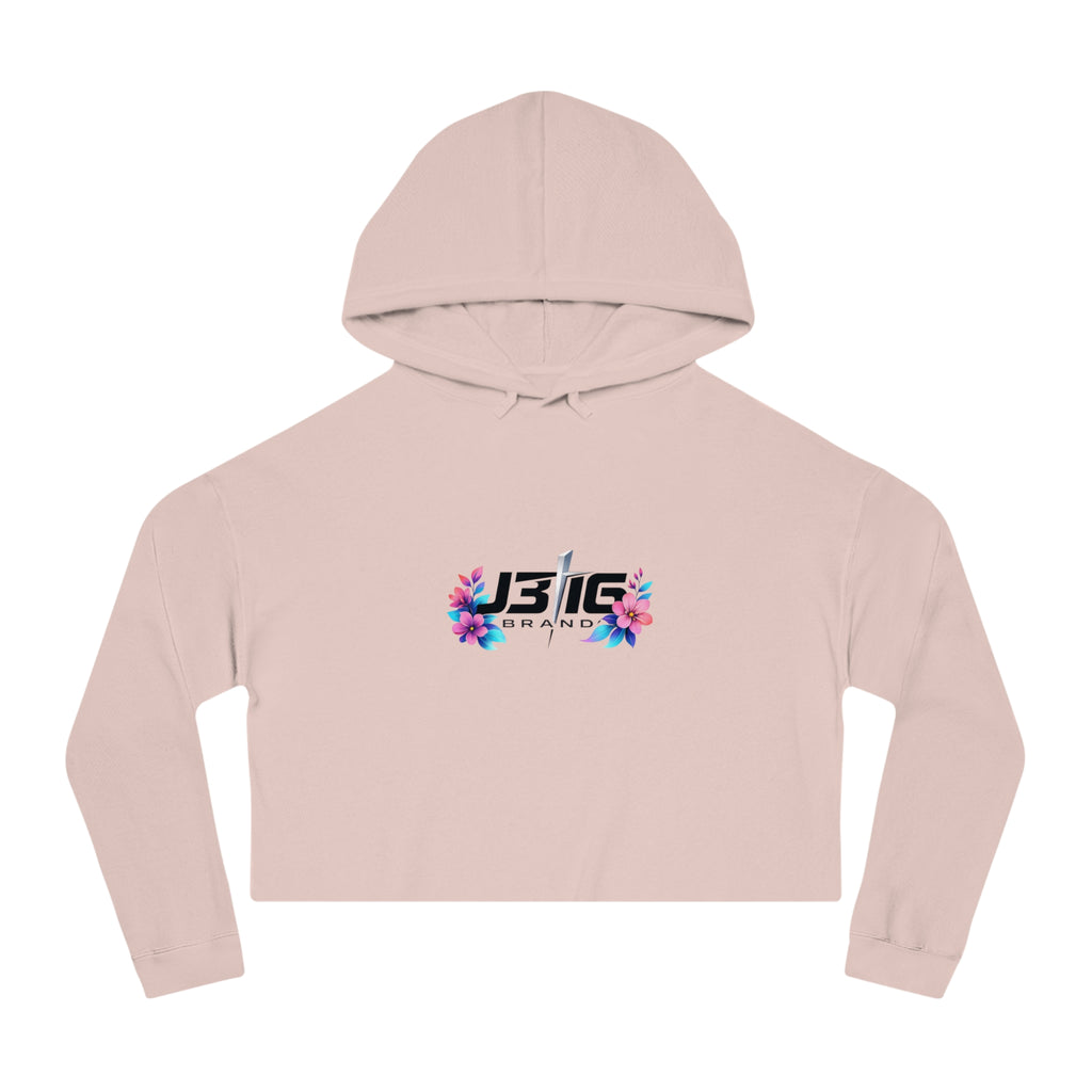 J316 Floral logo Cropped Hoodie Hooded