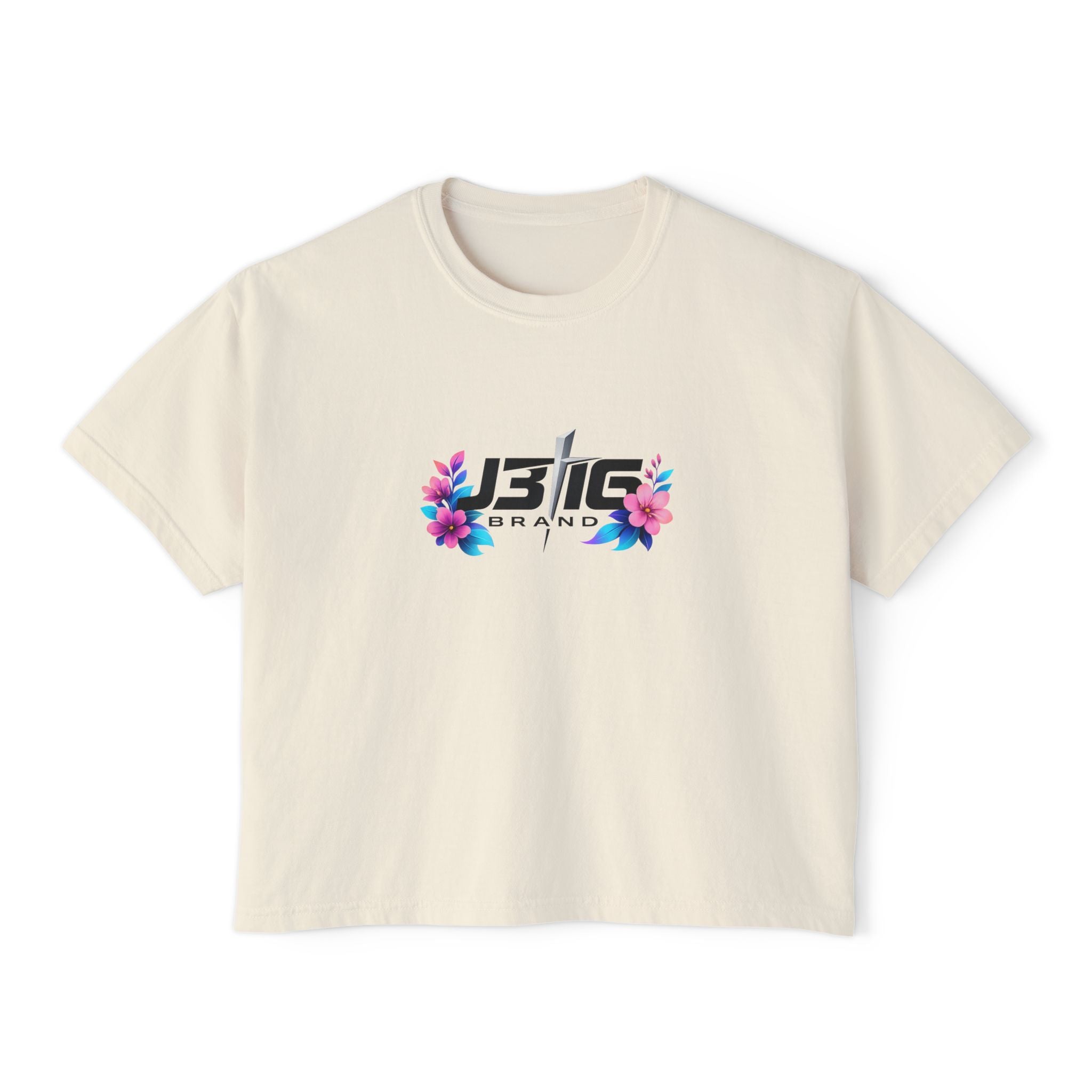 Boxy Tee — Minimal 'JBIG' Logo Women's Crop T-Shirt