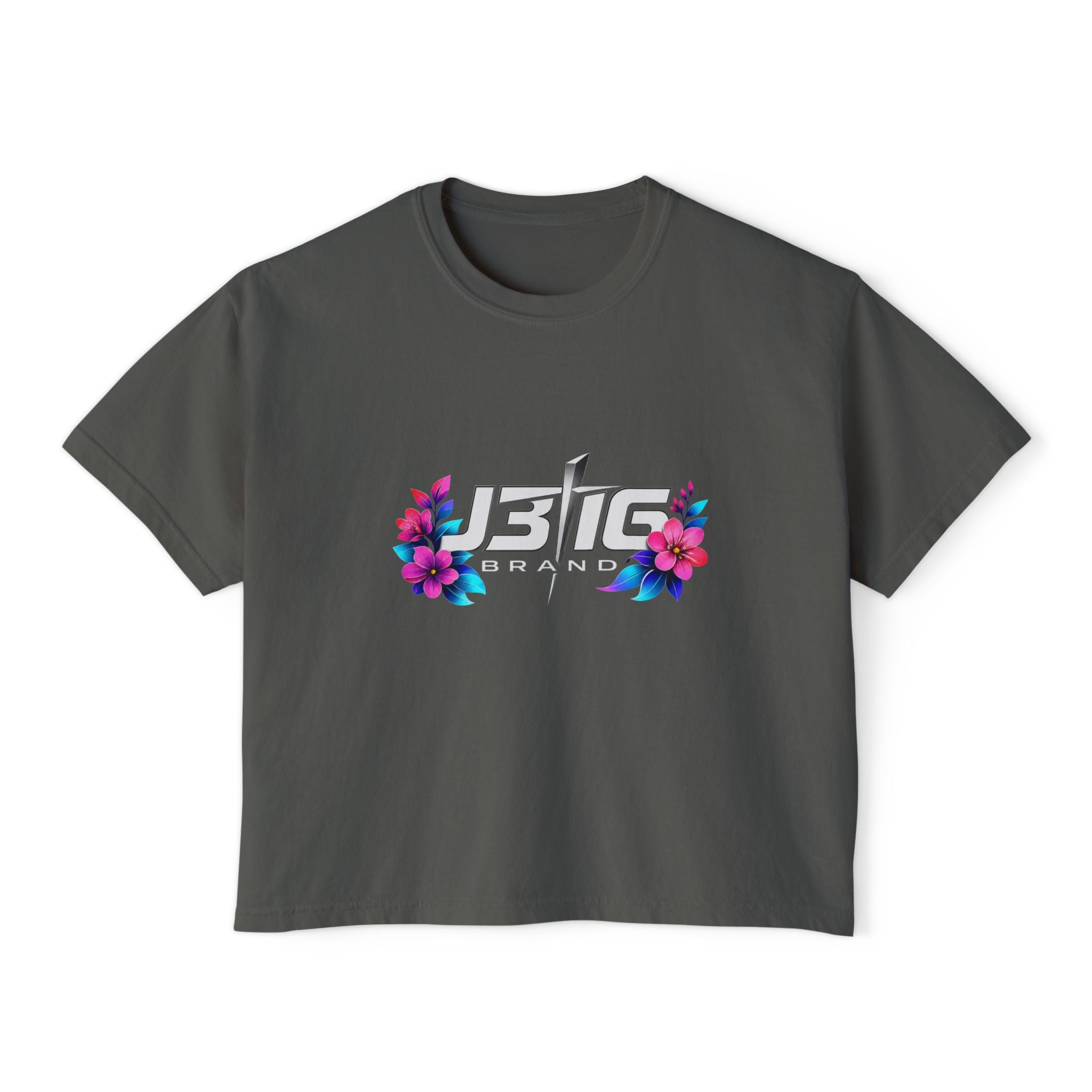Justice Floral Boxy Tee — Women’s Minimalist Graphic Shirt