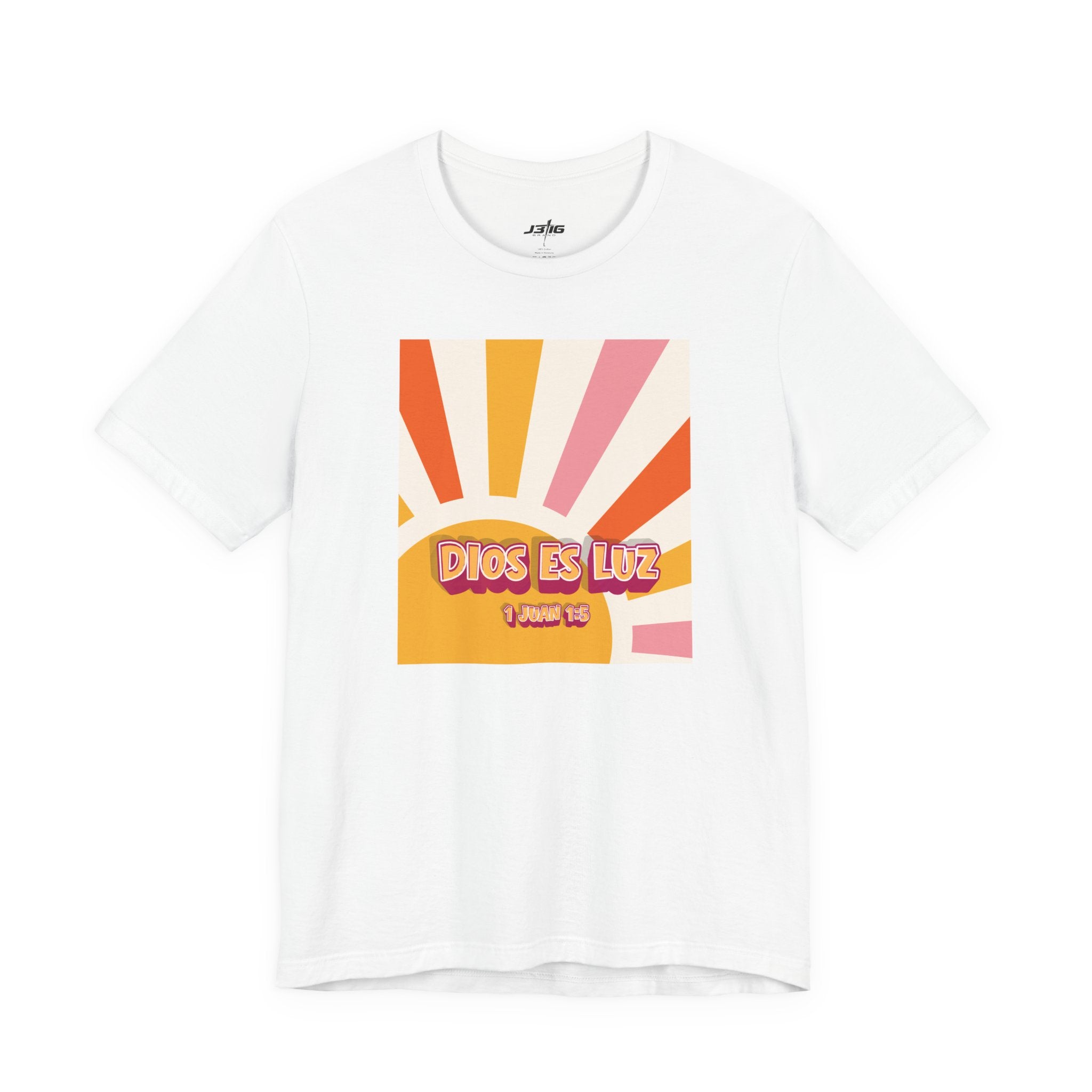 Dios Es Luz T‑Shirt – Retro Sunrise Christian Faith Tee