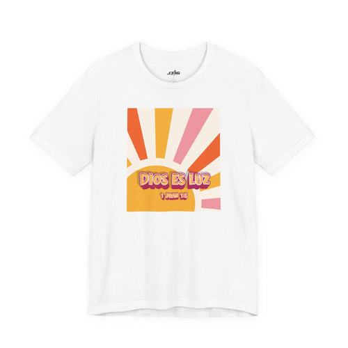 Dios Es Luz T‑Shirt – Retro Sunrise Christian Faith Tee