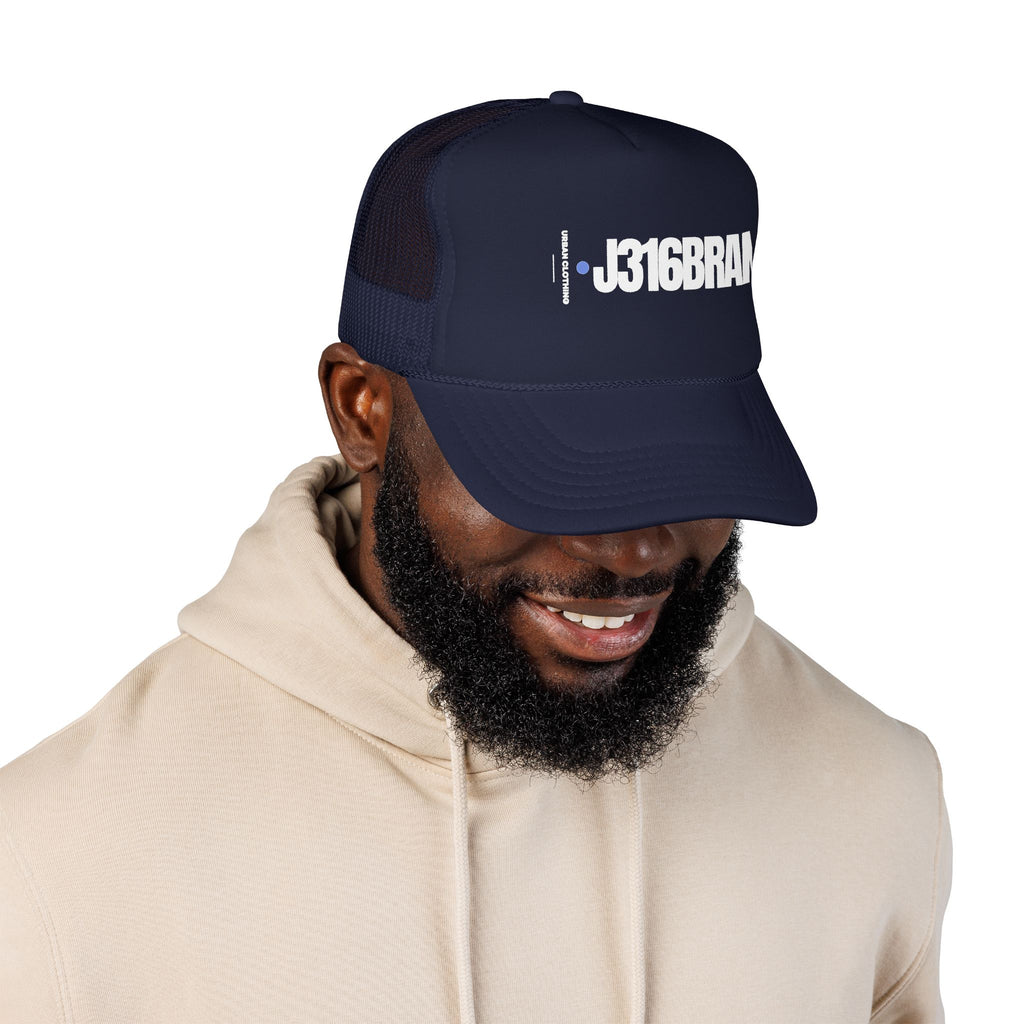J316BRAND Foam Trucker Hat Dark