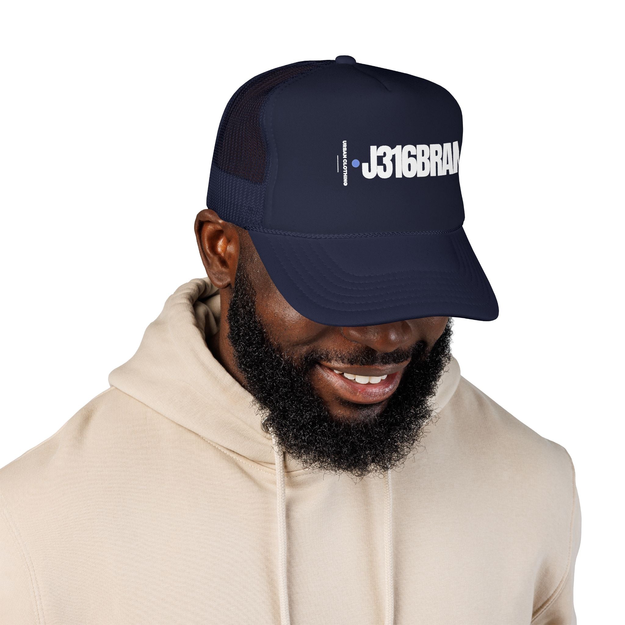 J316BRAND Foam Trucker Hat Dark