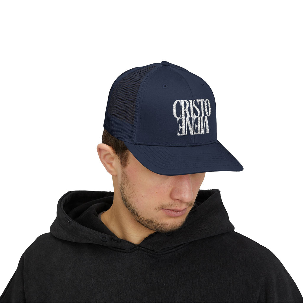 J316 Cristo Viene Trucker Hat Dark