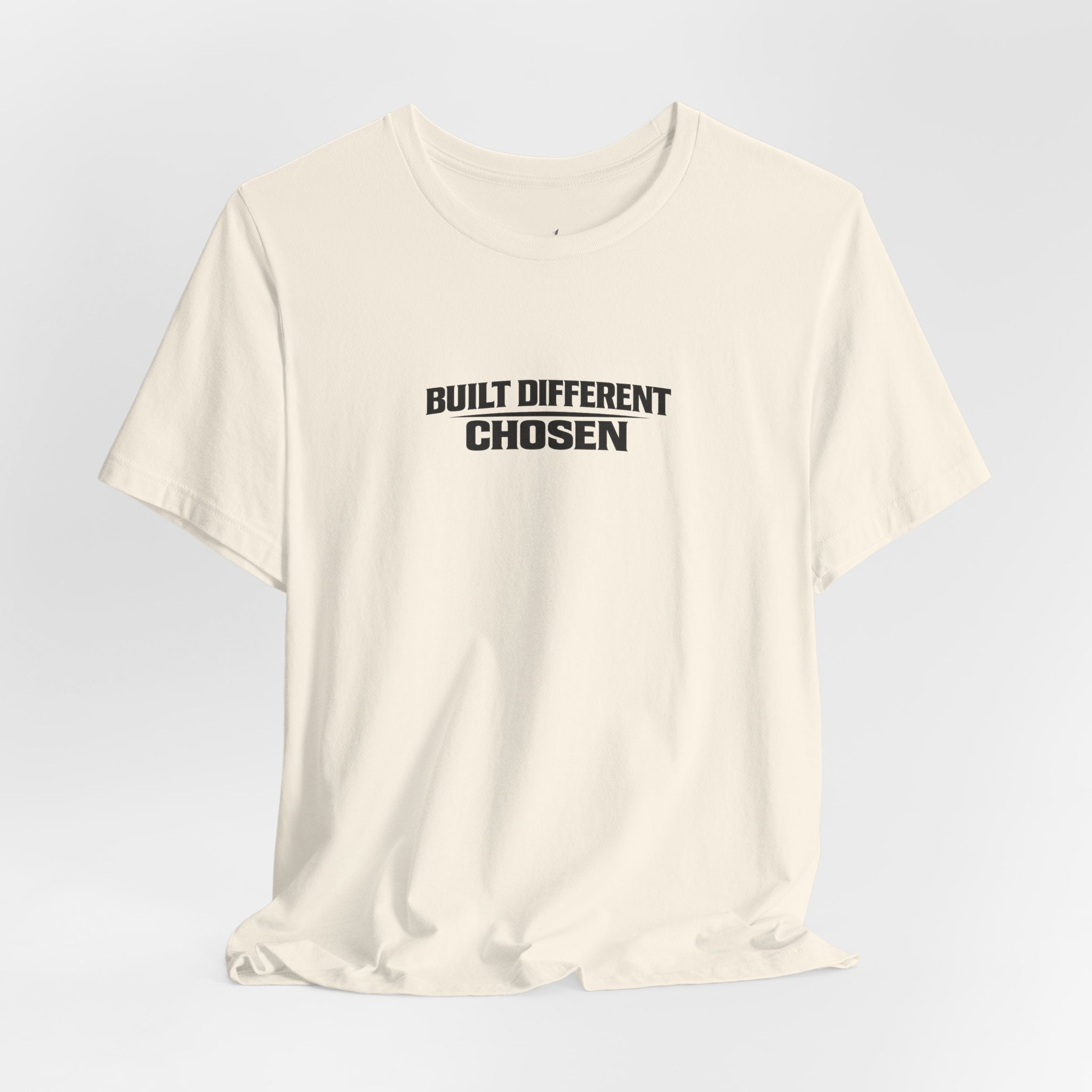 Built Different Chosen Tee — Motivational Minimalist Graphic T-Shirt