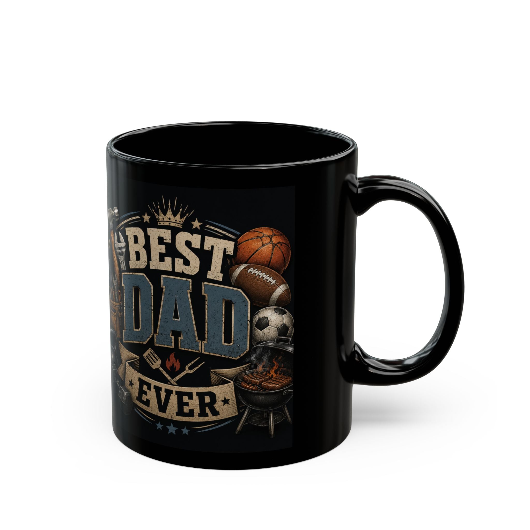 Best Dad Ever Black Coffee Mug