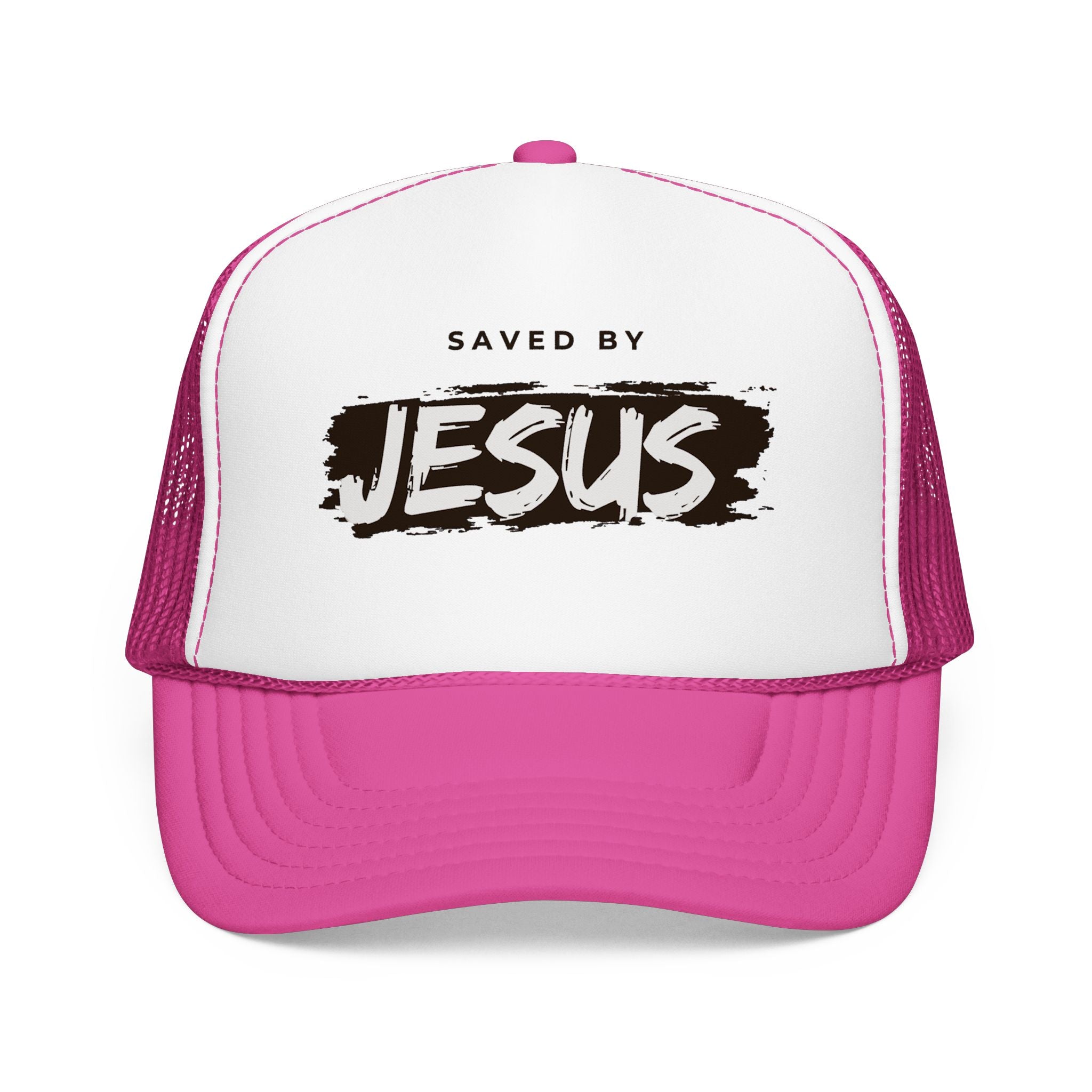 J316 Saved by Jesus Foam Trucker hat