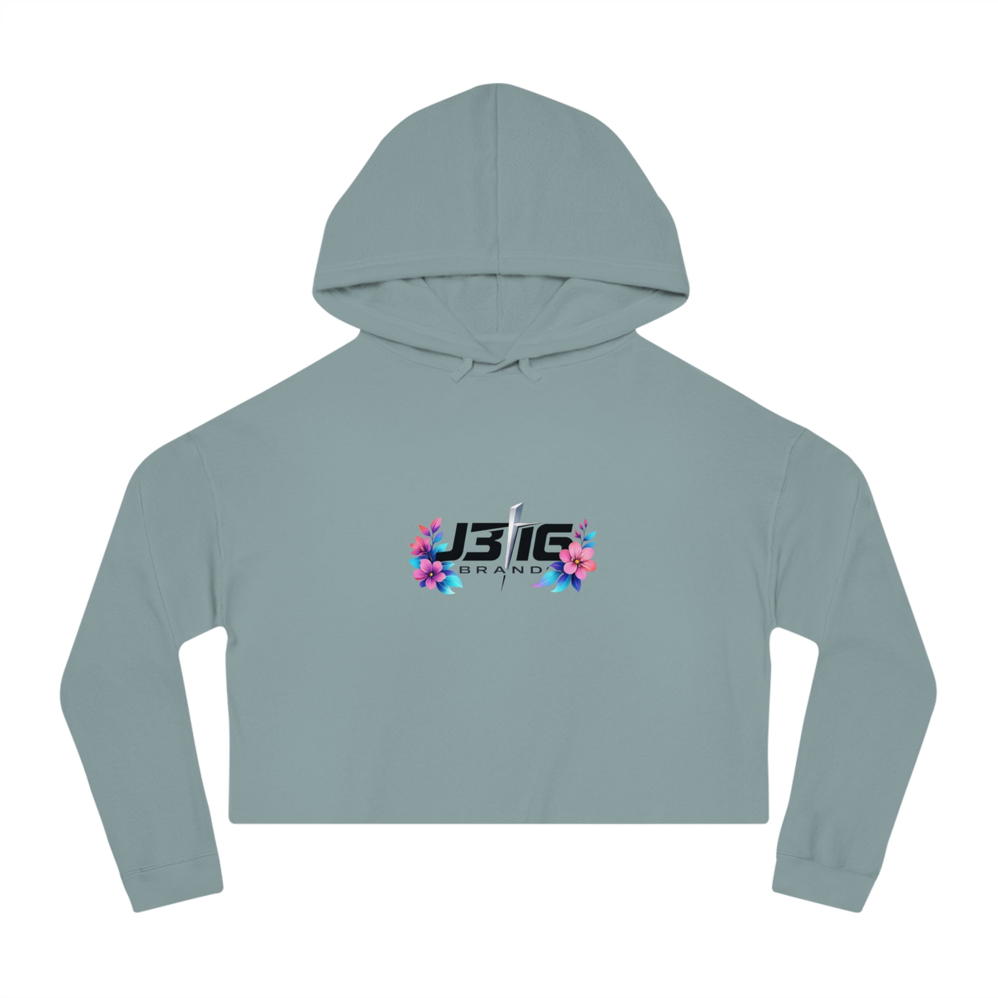 J316 Floral logo Cropped Hoodie Hooded