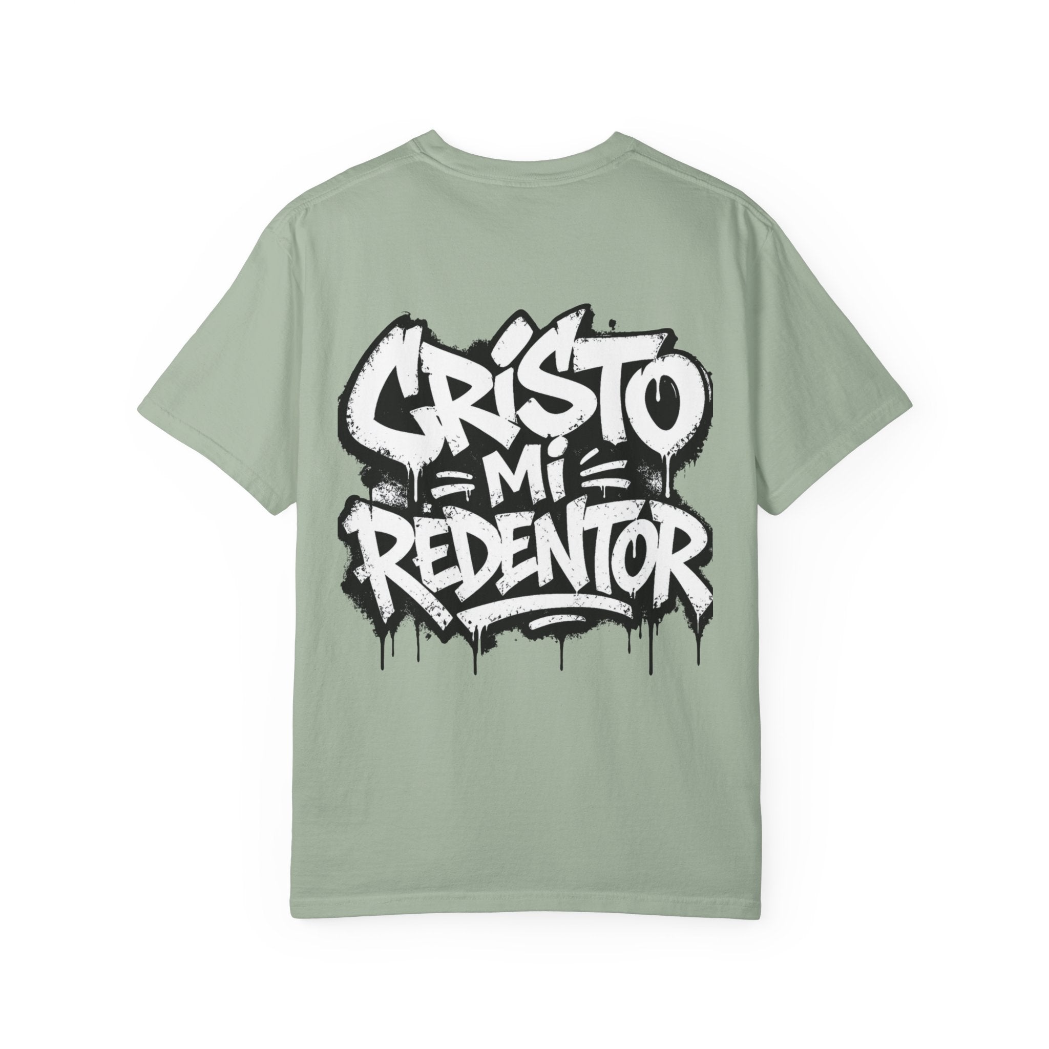 Cristo Mi Redentor Graphic T-Shirt — Spanish Faith Tee with Bold Graffiti Back