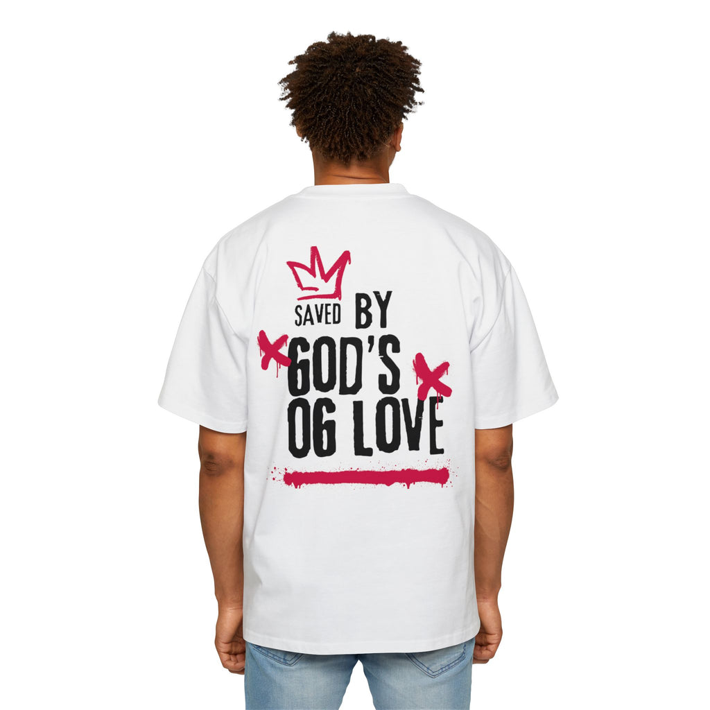 'Saved By God's Love' Oversized Men's Tee — J316 Urban Clothing Graphic T‑Shirt