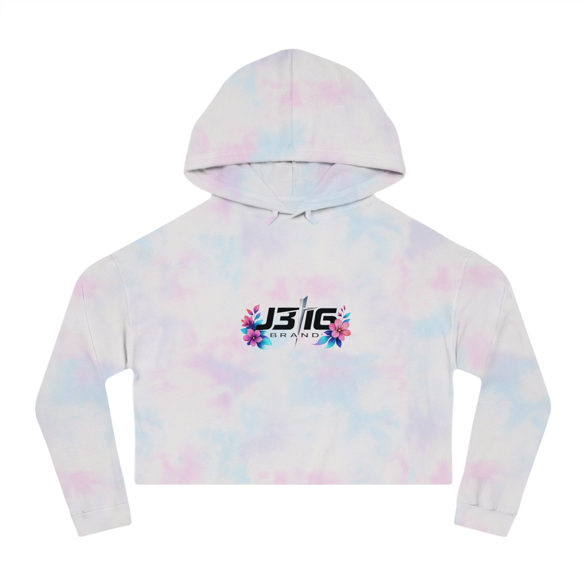 J316 Floral logo Cropped Hoodie Hooded