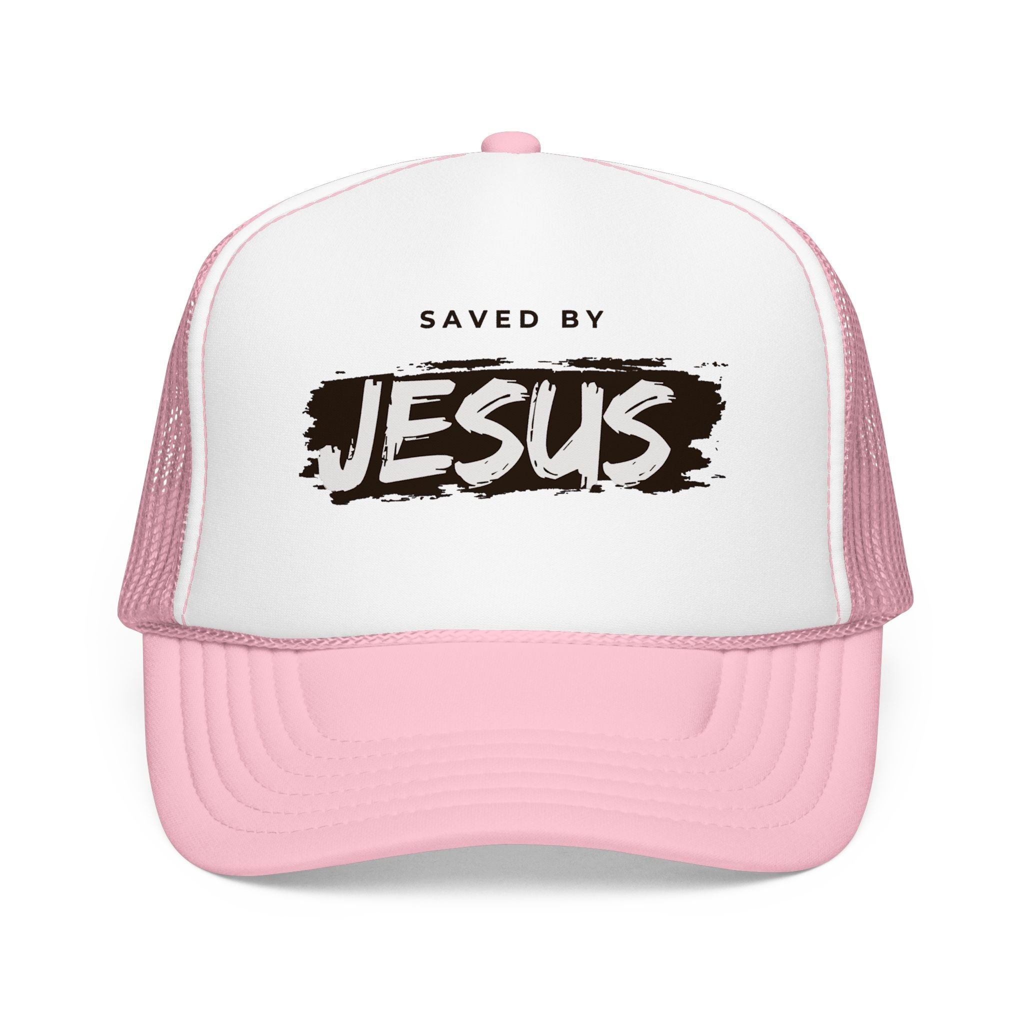 J316 Saved by Jesus Foam Trucker hat