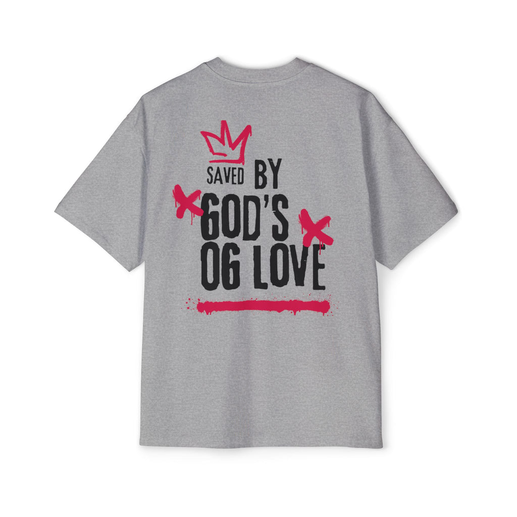 'Saved By God's Love' Oversized Men's Tee — J316 Urban Clothing Graphic T‑Shirt
