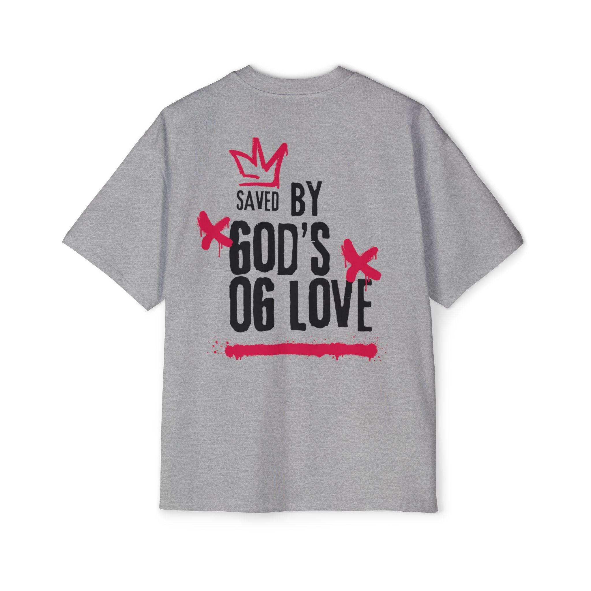 'Saved By God's Love' Oversized Men's Tee — J316 Urban Clothing Graphic T‑Shirt