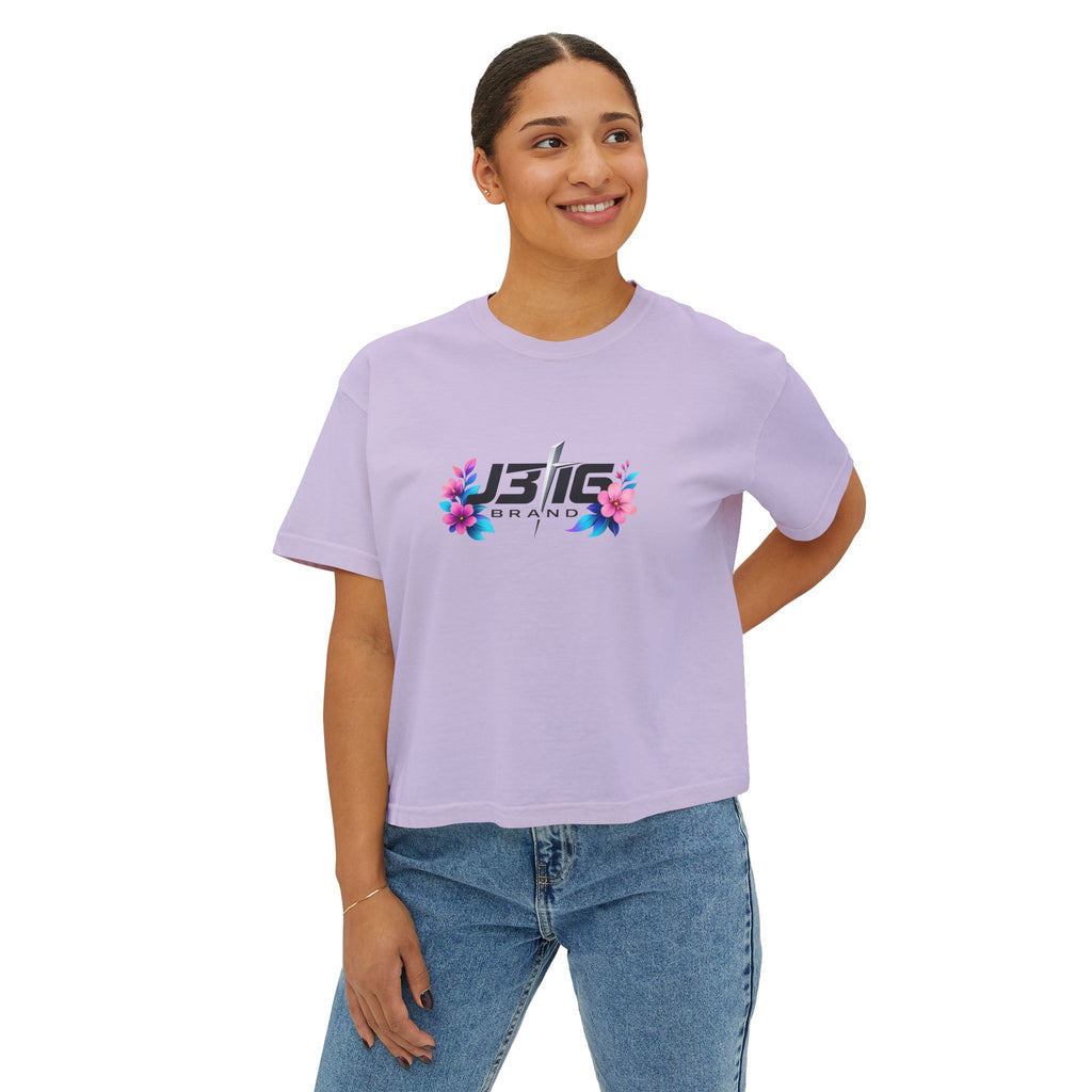 Boxy Tee — Minimal 'JBIG' Logo Women's Crop T-Shirt