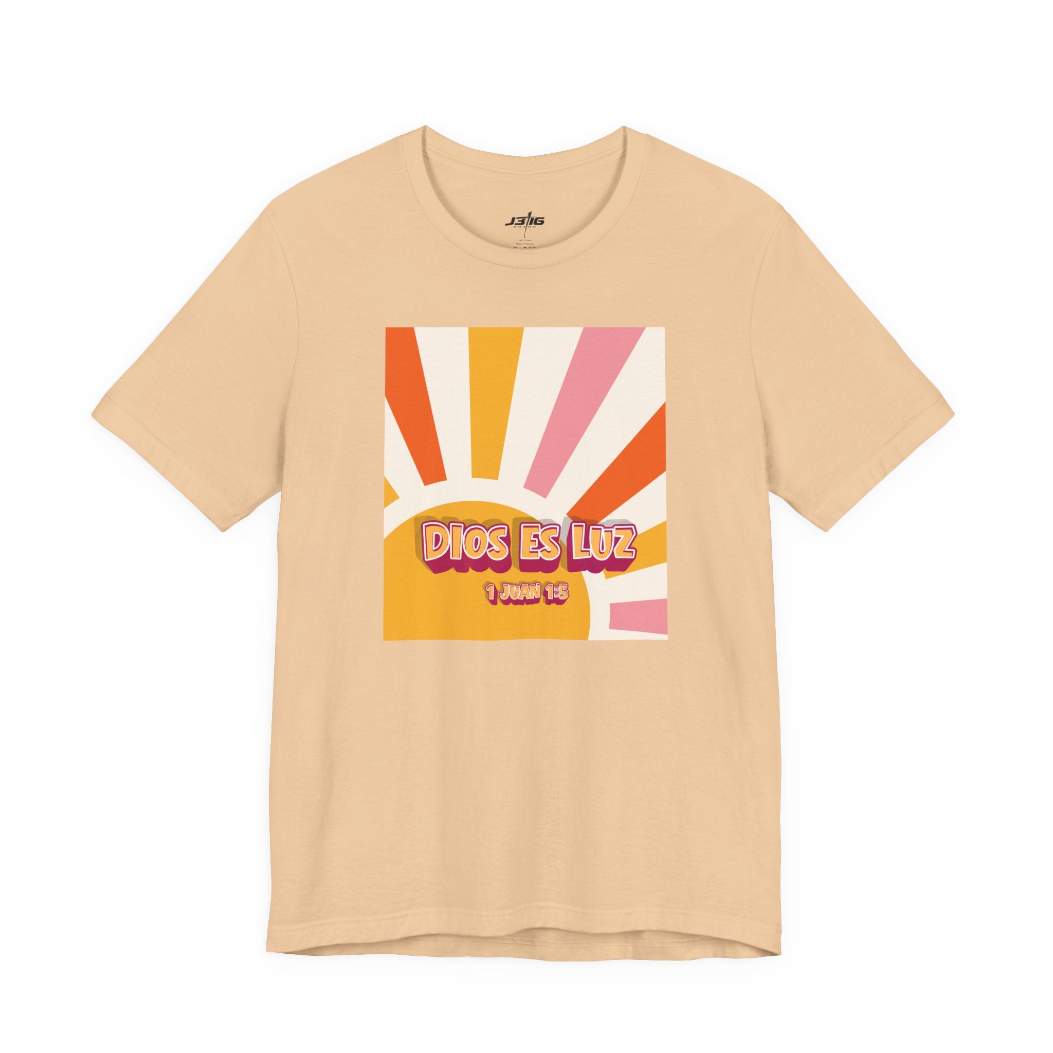Dios Es Luz T‑Shirt – Retro Sunrise Christian Faith Tee