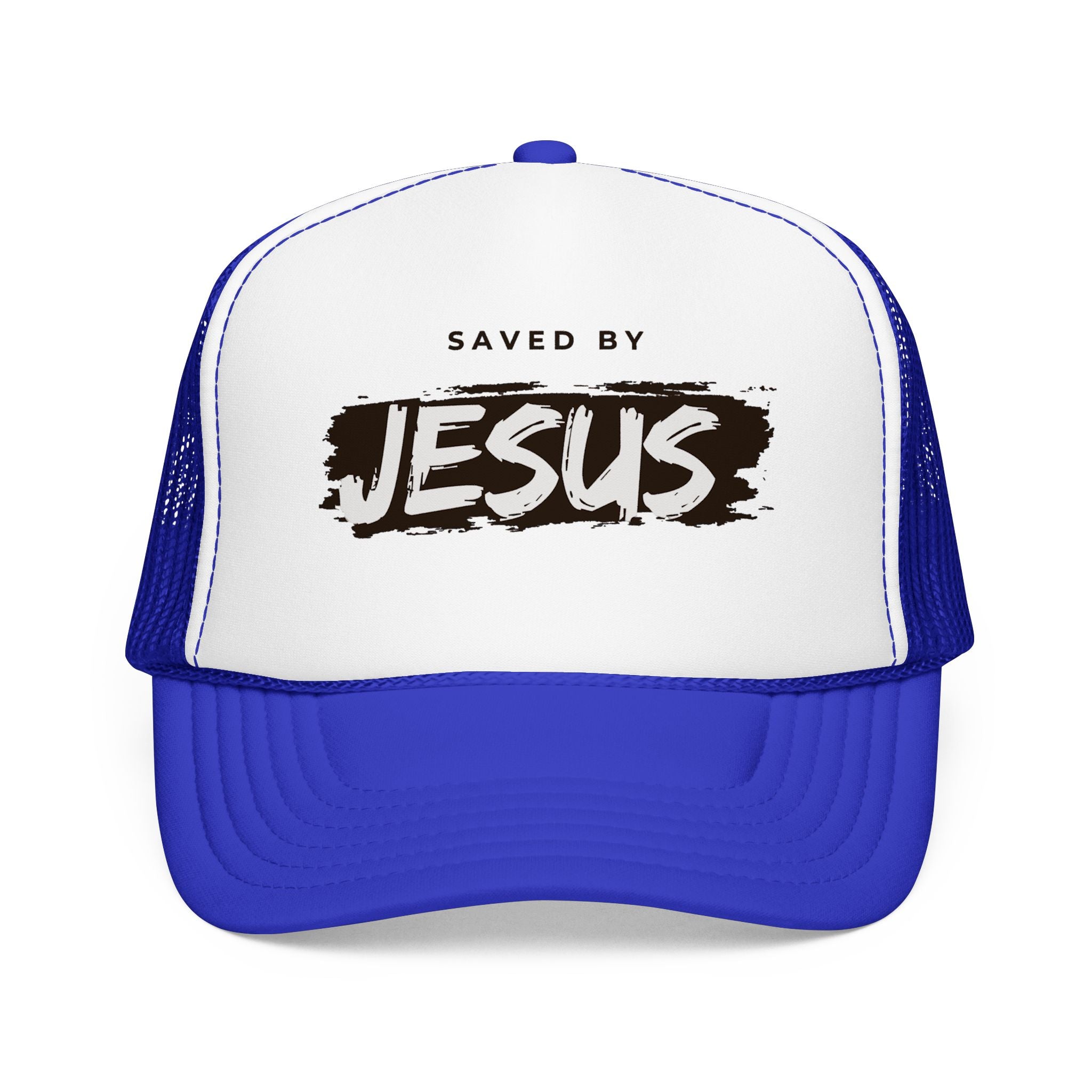 J316 Saved by Jesus Foam Trucker hat
