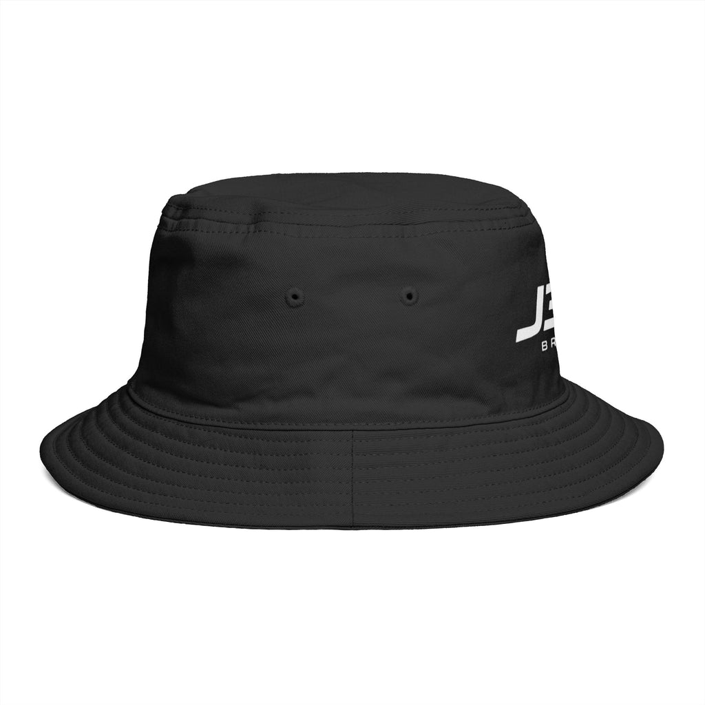 JS16 Drift Logo Bucket Hat — Black Embroidered Streetwear Sun Hat