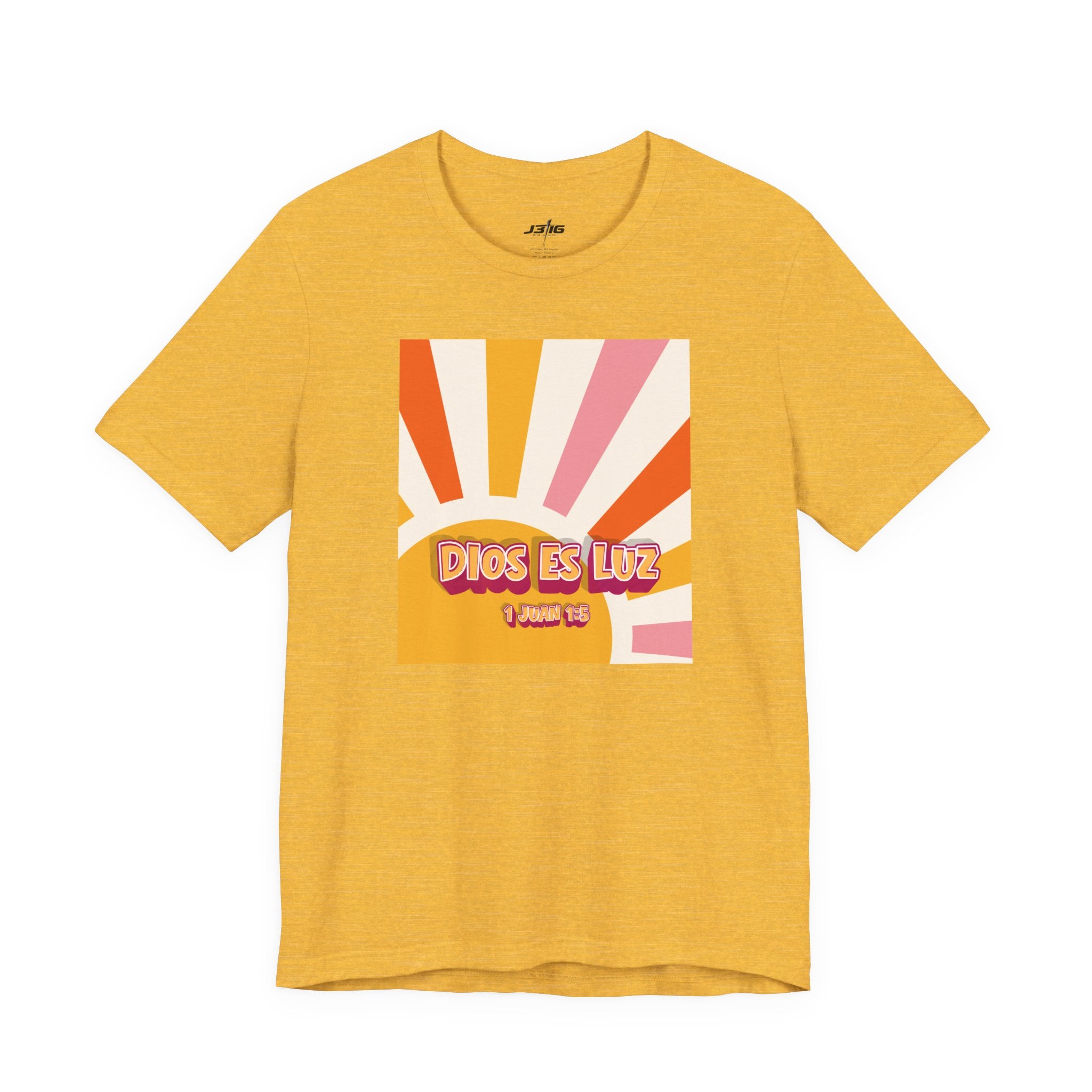 Dios Es Luz T‑Shirt – Retro Sunrise Christian Faith Tee