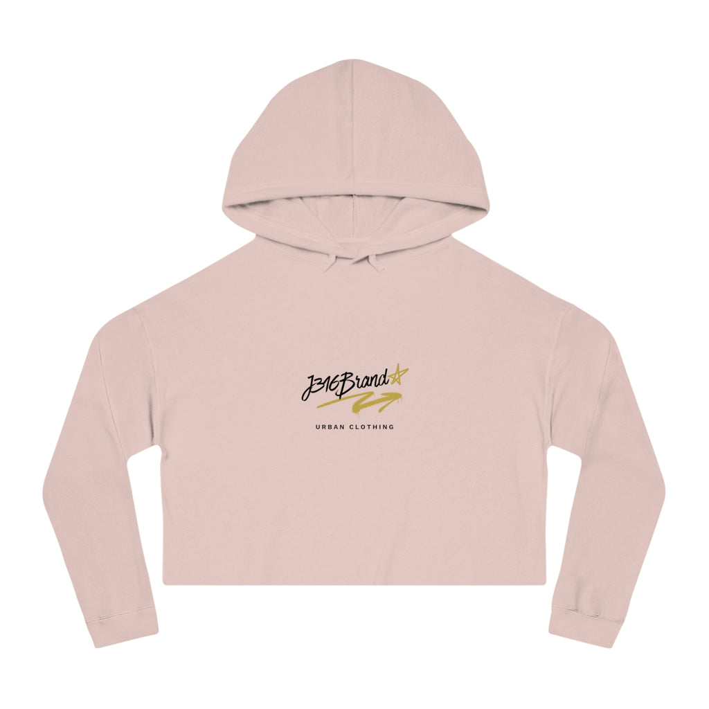 J316 Handwritten logo crop hoodie