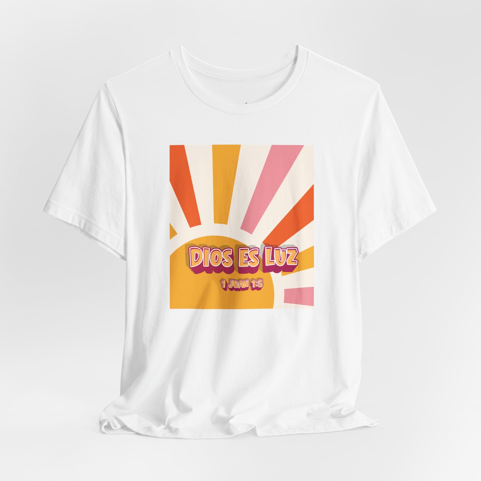 Dios Es Luz T‑Shirt – Retro Sunrise Christian Faith Tee
