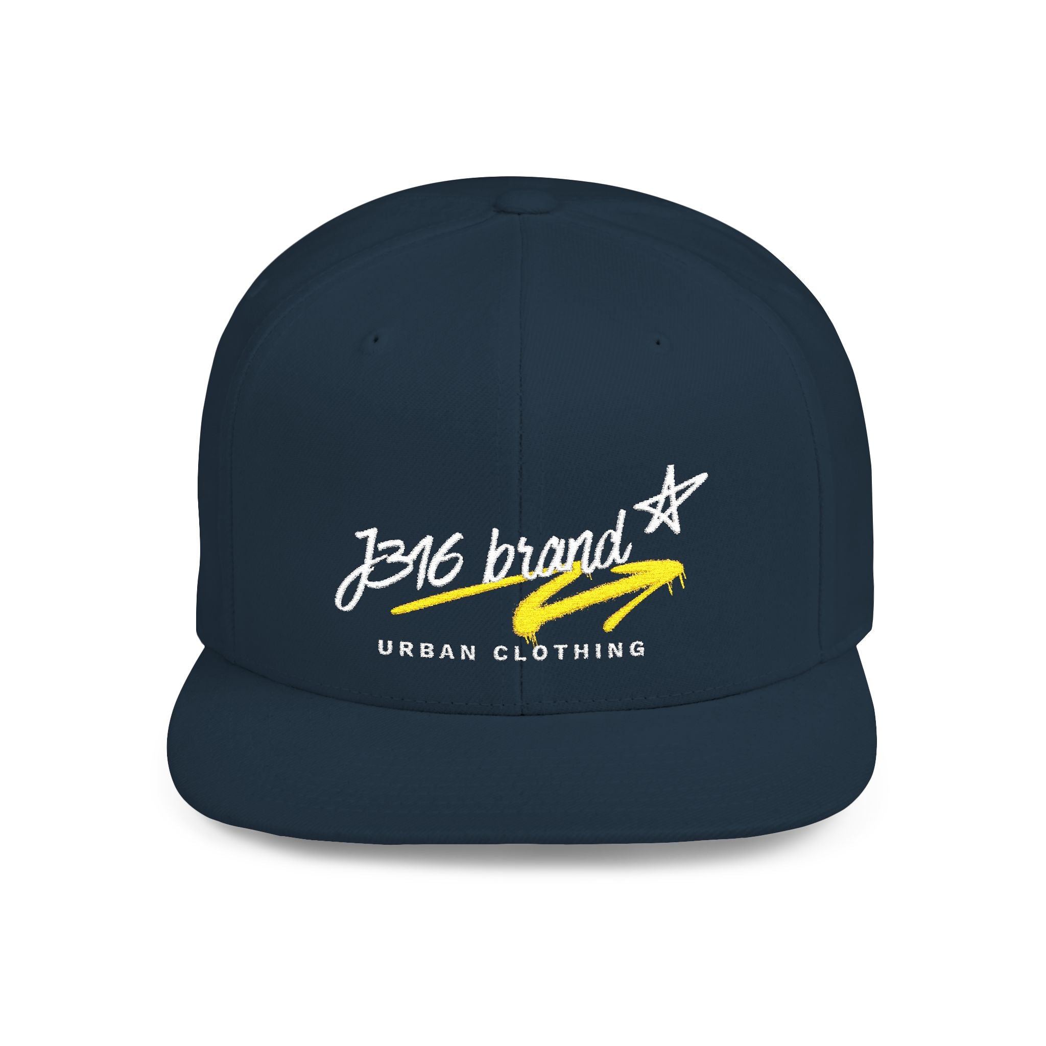 J316 Handwriting logo Snapback  Flat Bill Cap