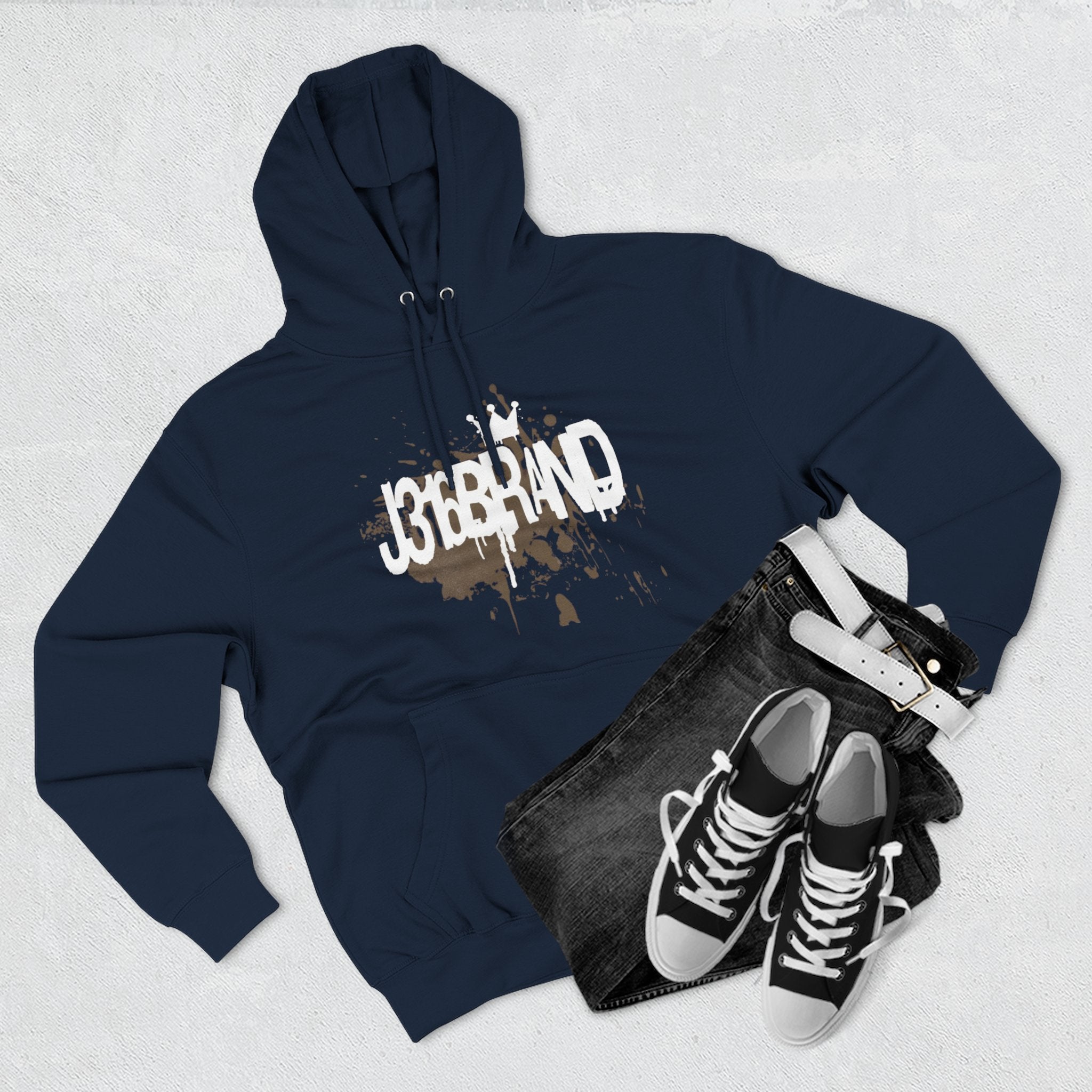J316  Grunge Logo Hoodie