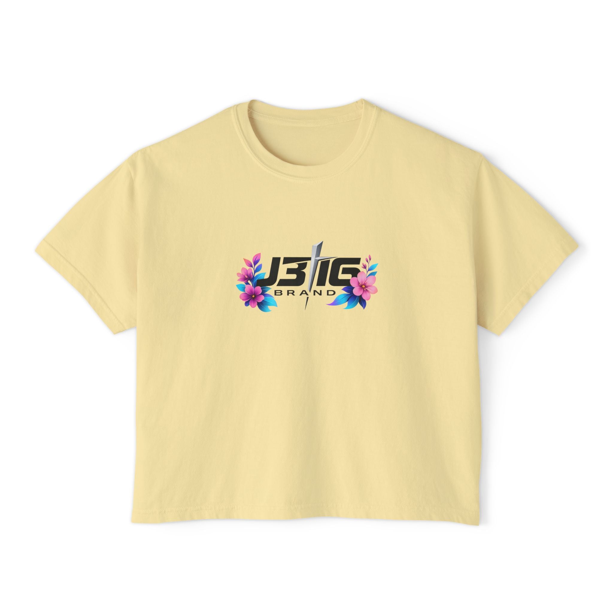 Boxy Tee — Minimal 'JBIG' Logo Women's Crop T-Shirt