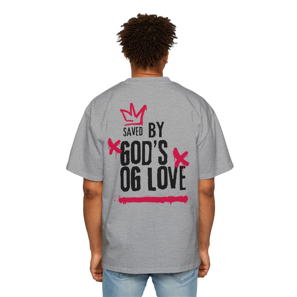 'Saved By God's Love' Oversized Men's Tee — J316 Urban Clothing Graphic T‑Shirt