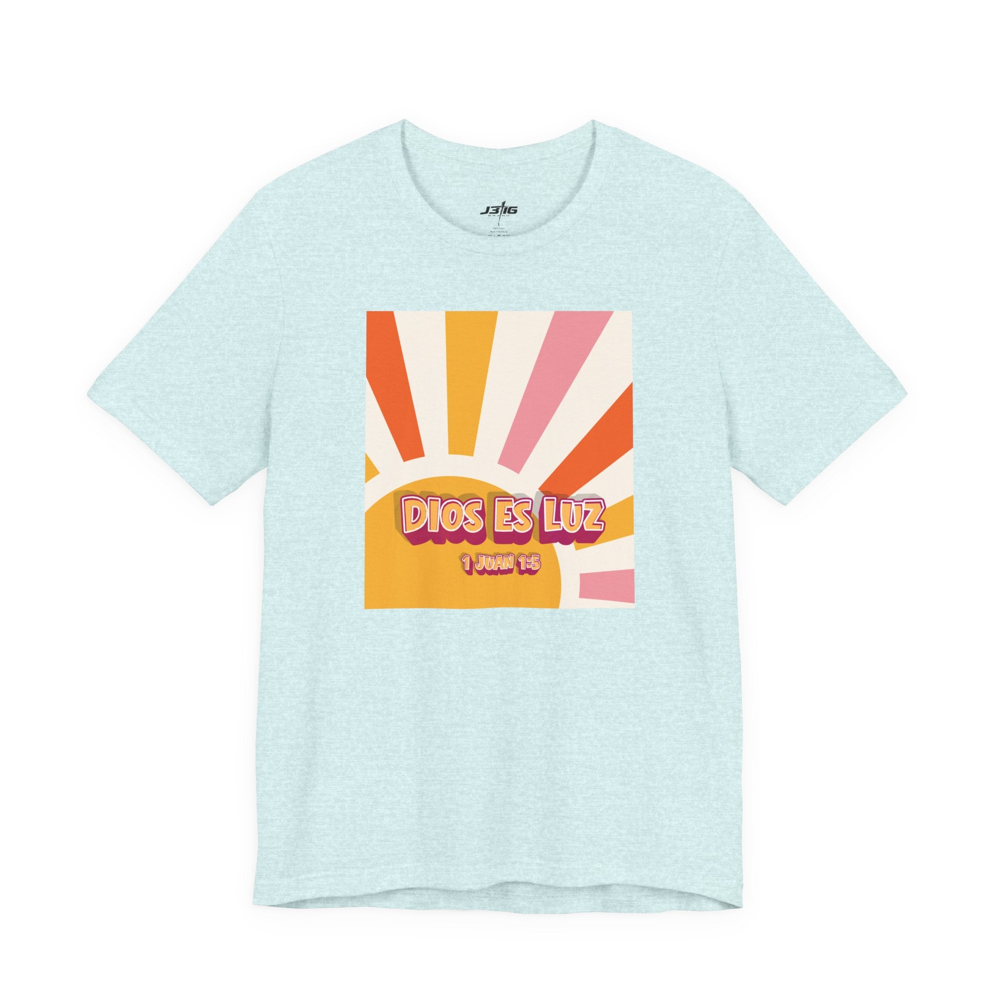 Dios Es Luz T‑Shirt – Retro Sunrise Christian Faith Tee
