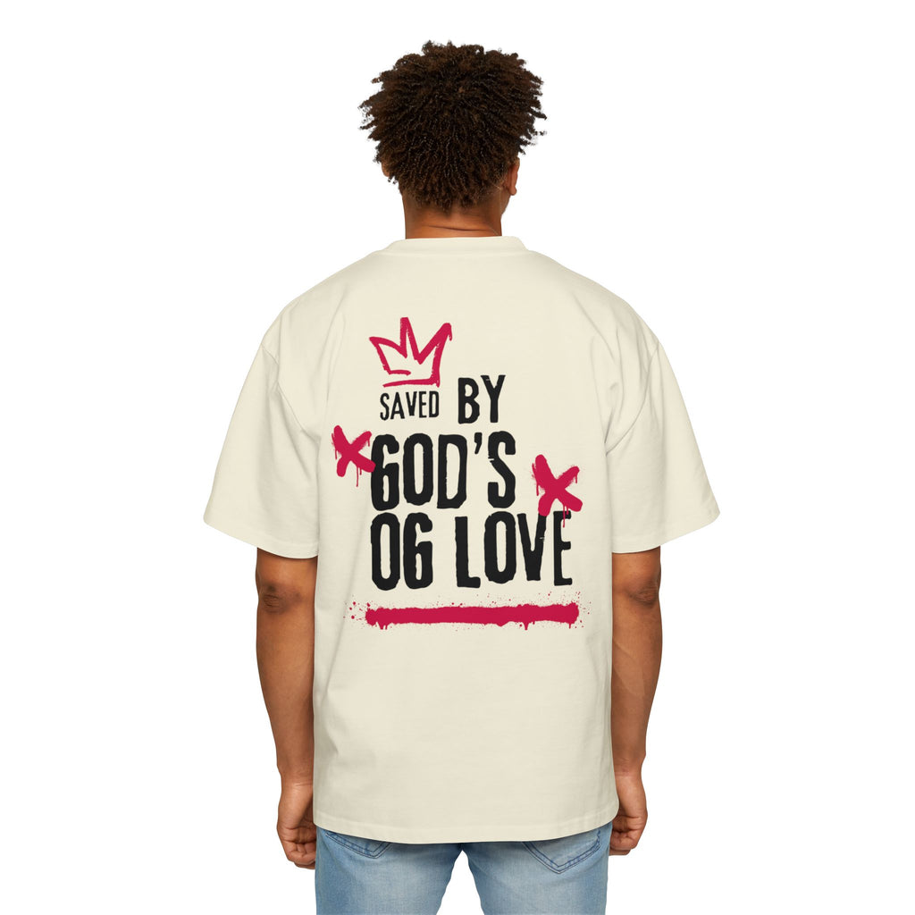 'Saved By God's Love' Oversized Men's Tee — J316 Urban Clothing Graphic T‑Shirt