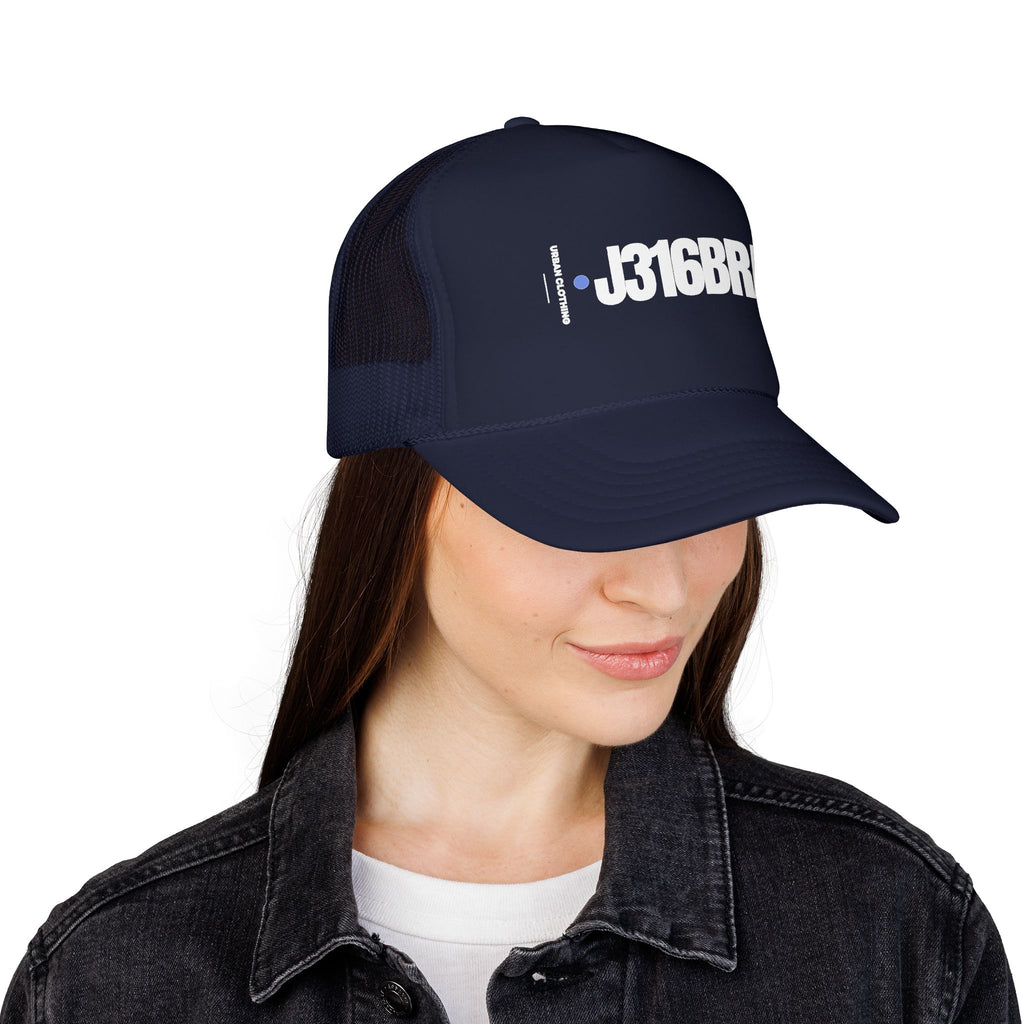 J316BRAND Foam Trucker Hat Dark