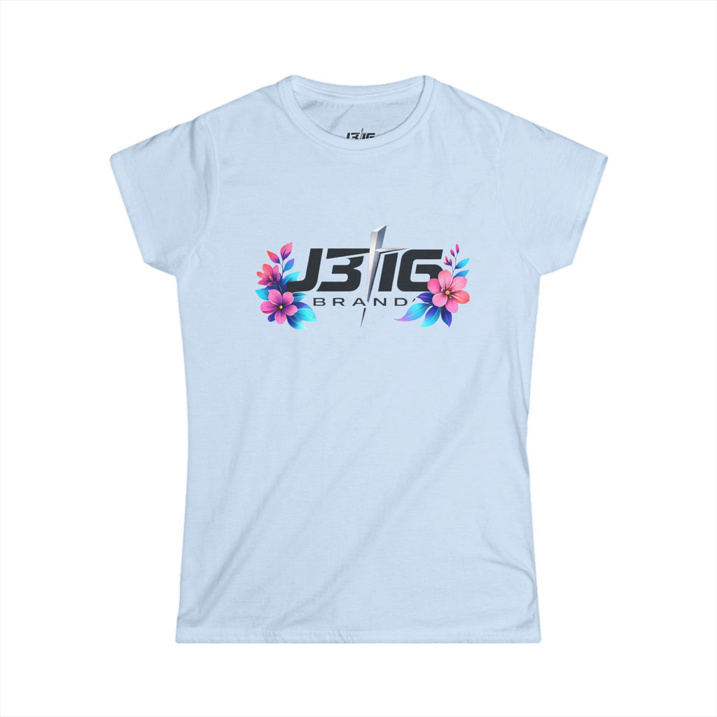 JBLG Floral Logo Women's Tee — Minimal Retro Band Style Graphic Shirt