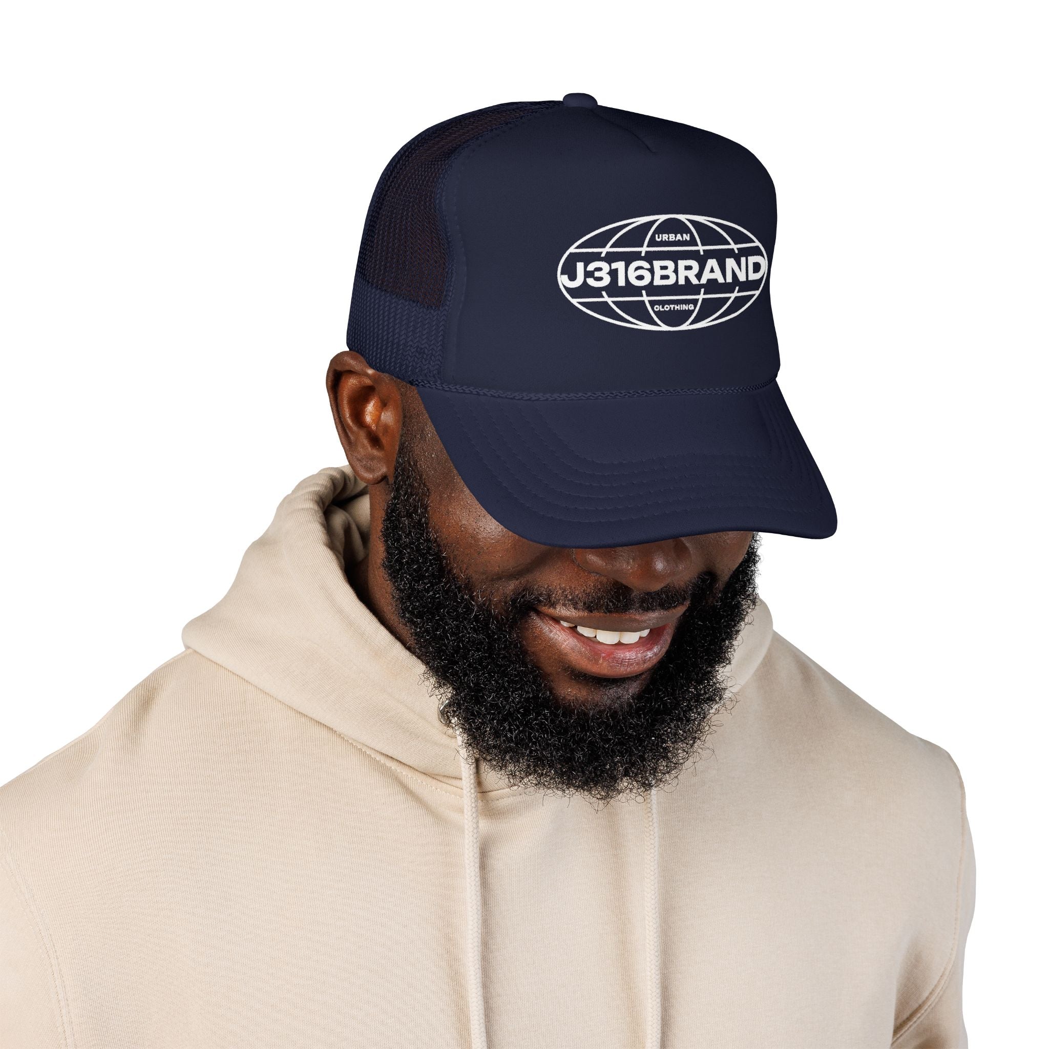 J316 Globe Logo Foam Trucker Hat