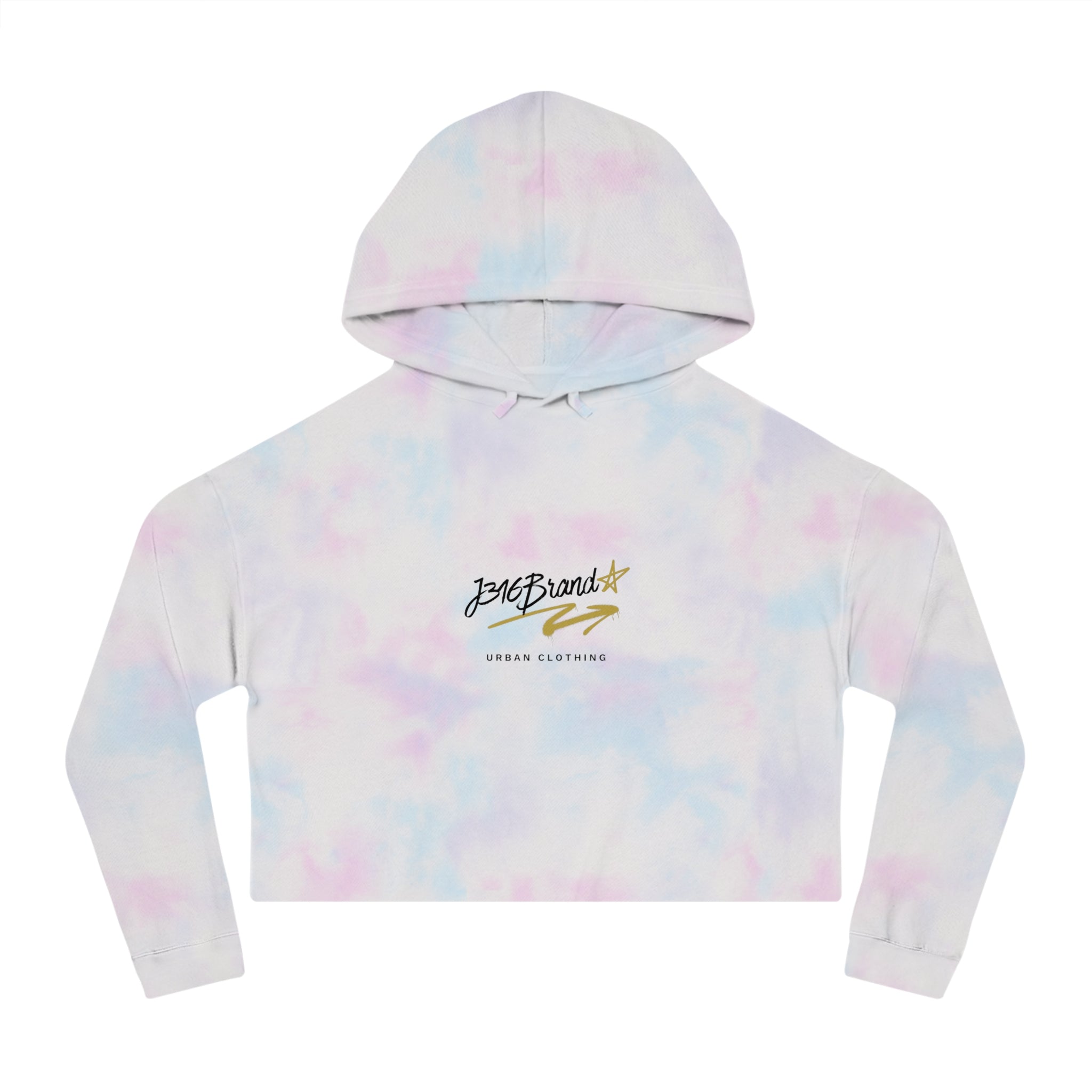 J316 Handwritten logo crop hoodie