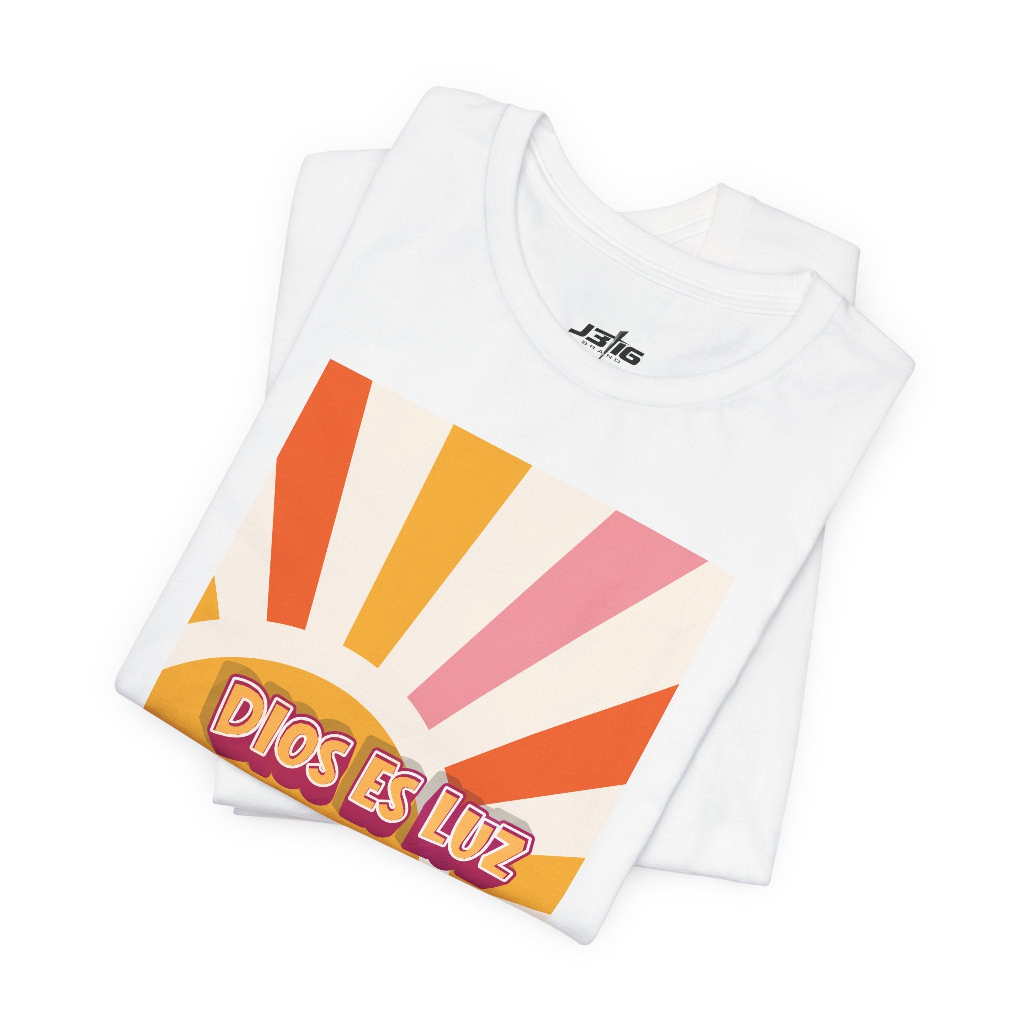 Dios Es Luz T‑Shirt – Retro Sunrise Christian Faith Tee