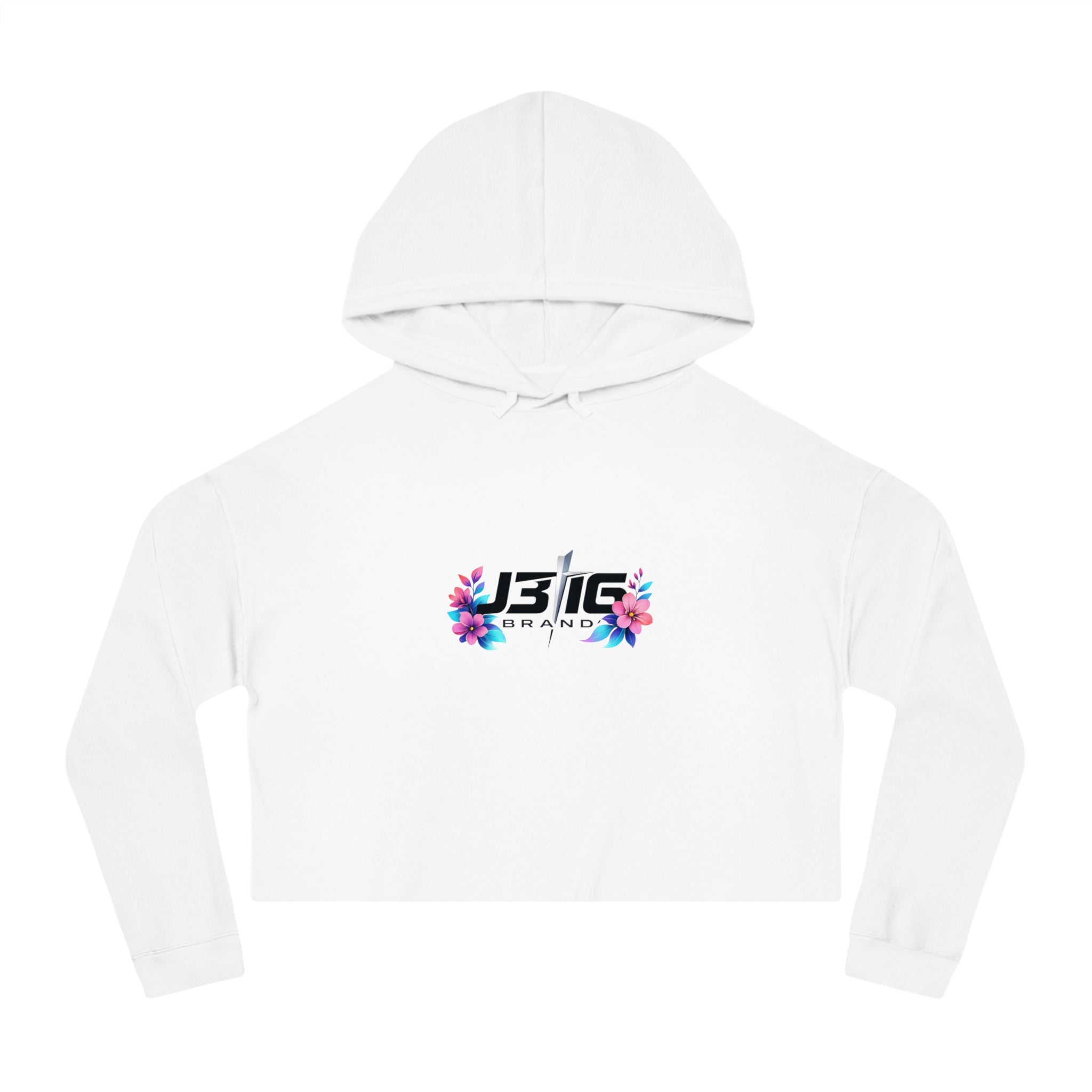 J316 Floral logo Cropped Hoodie Hooded