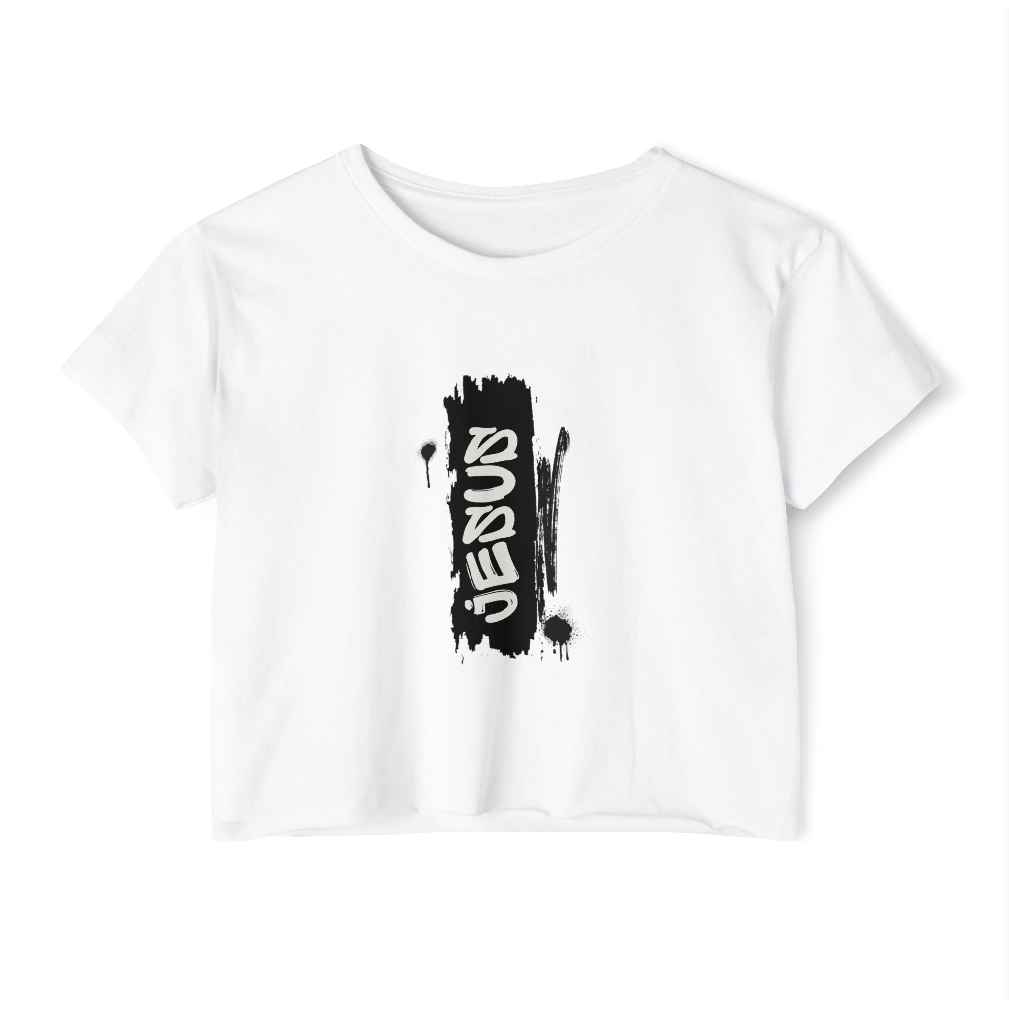 J316 Jesus Womens Crop Top White