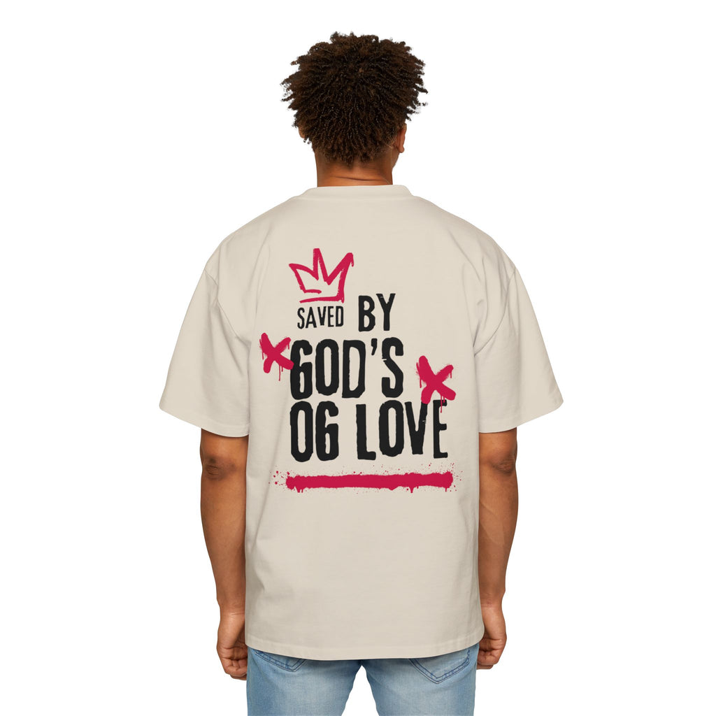 'Saved By God's Love' Oversized Men's Tee — J316 Urban Clothing Graphic T‑Shirt