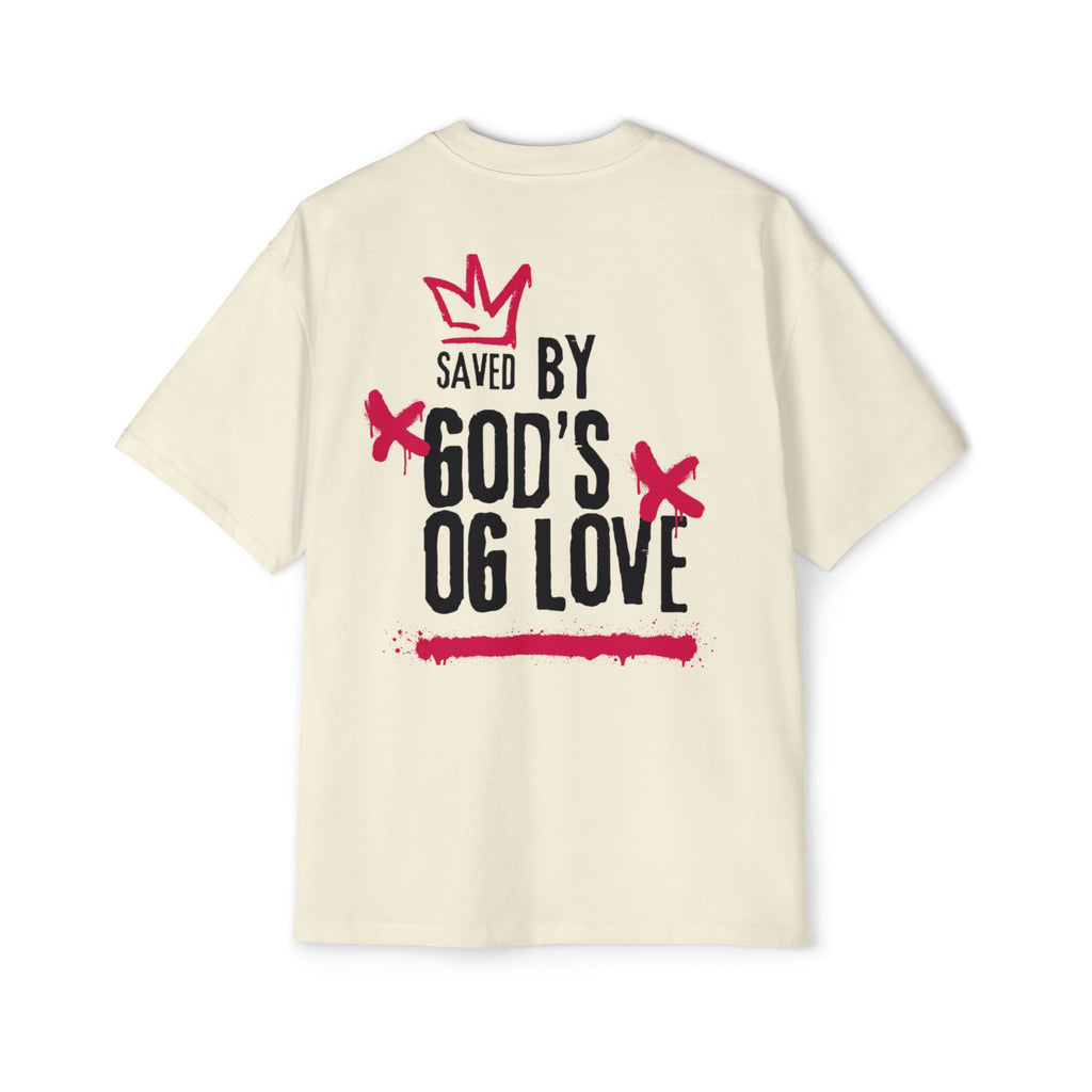 'Saved By God's Love' Oversized Men's Tee — J316 Urban Clothing Graphic T‑Shirt