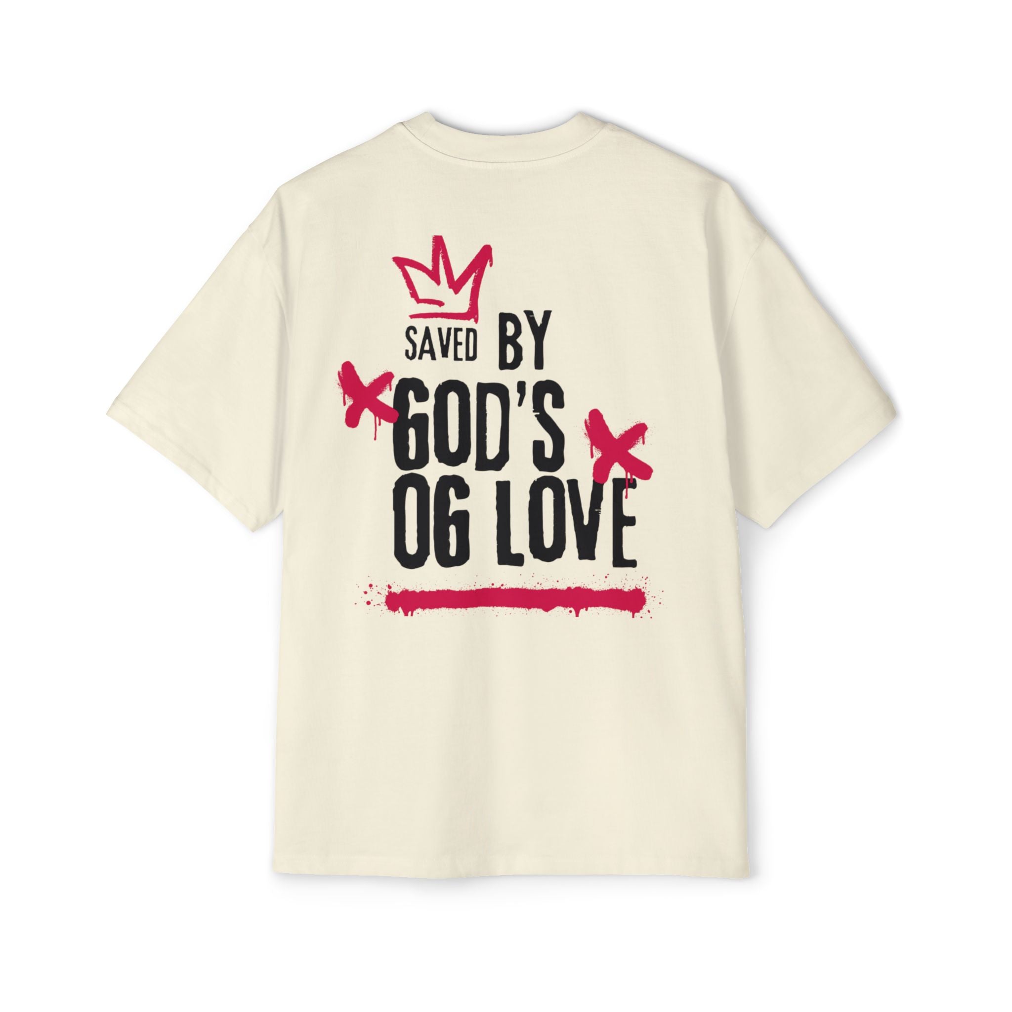 'Saved By God's Love' Oversized Men's Tee — J316 Urban Clothing Graphic T‑Shirt