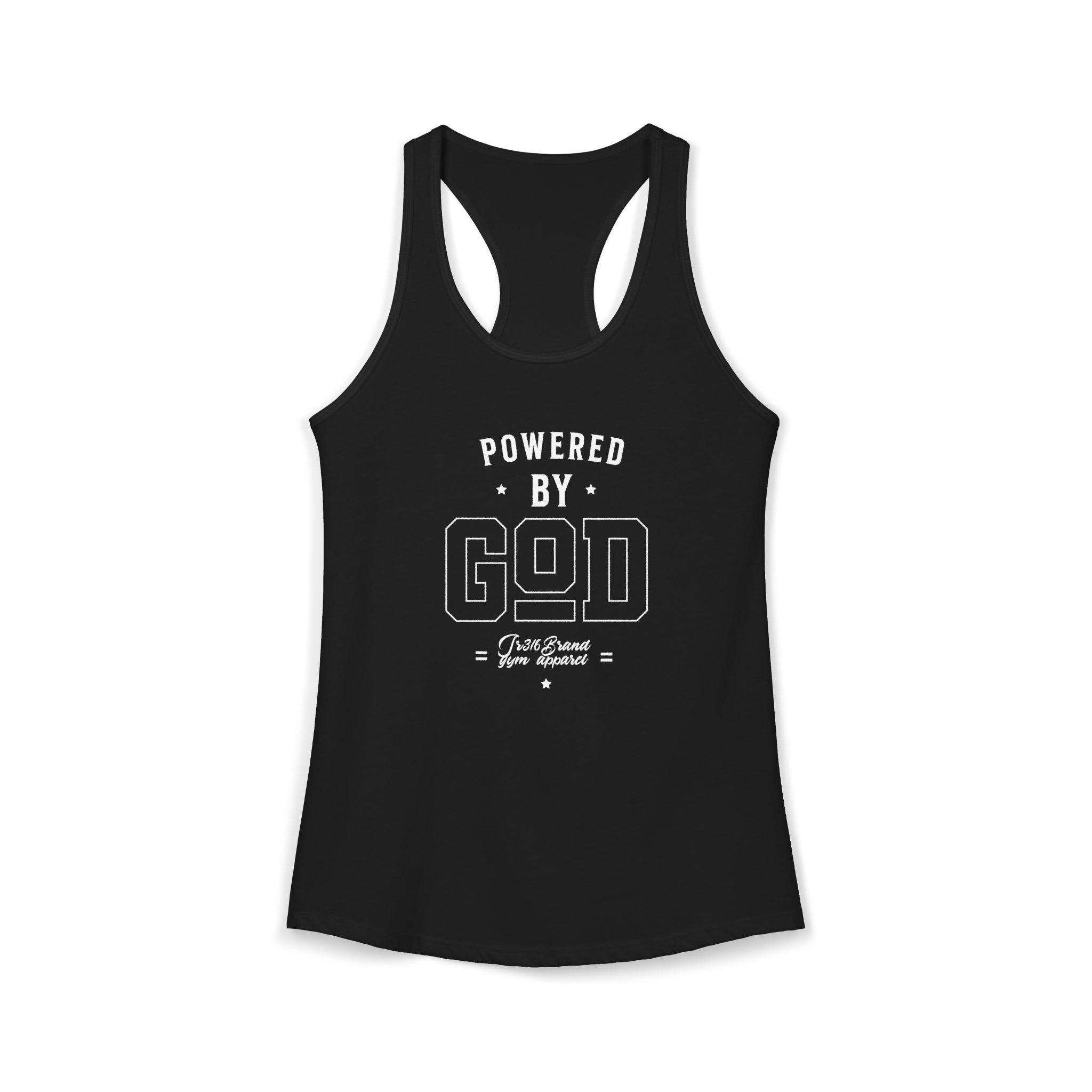 J316 Powered by God Racerback