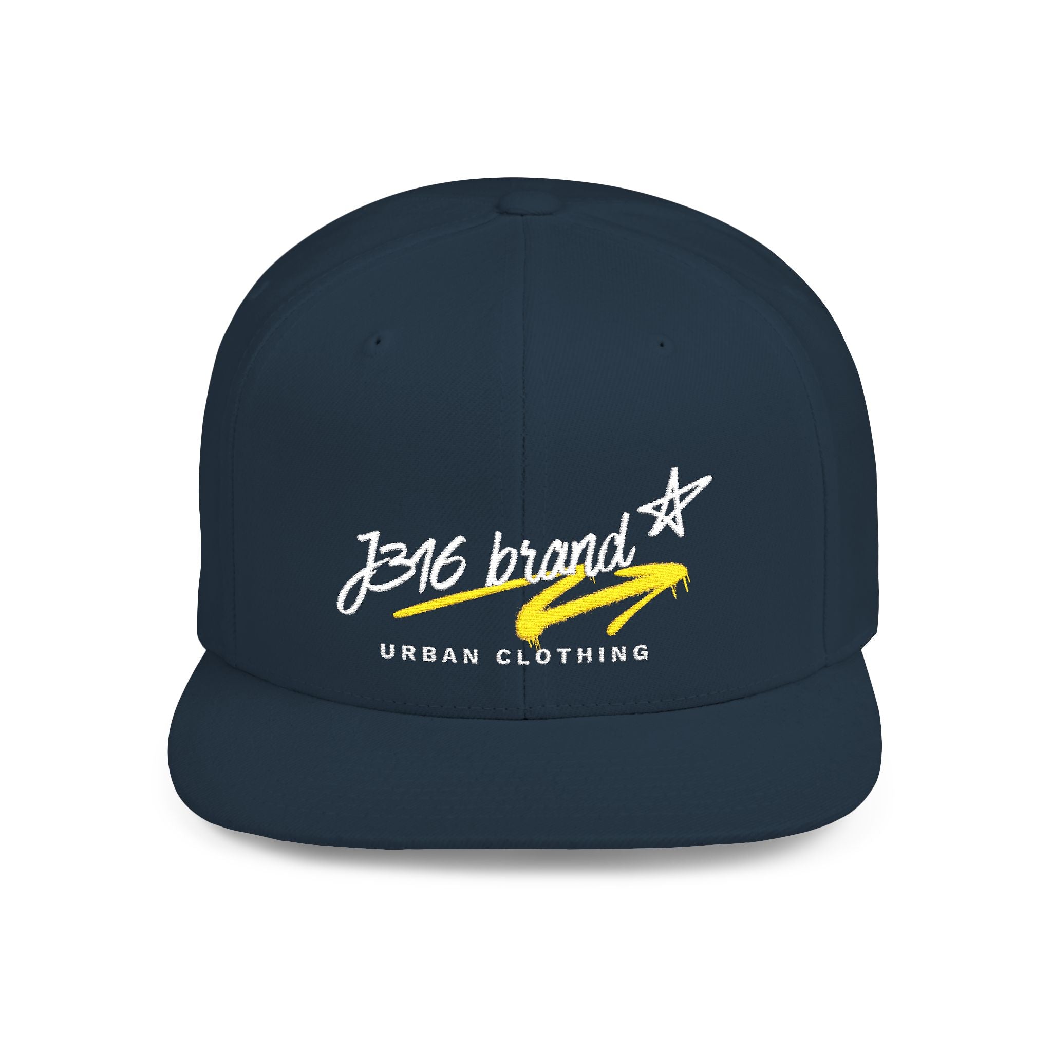 J316 Handwriting logo Snapback  Flat Bill Cap