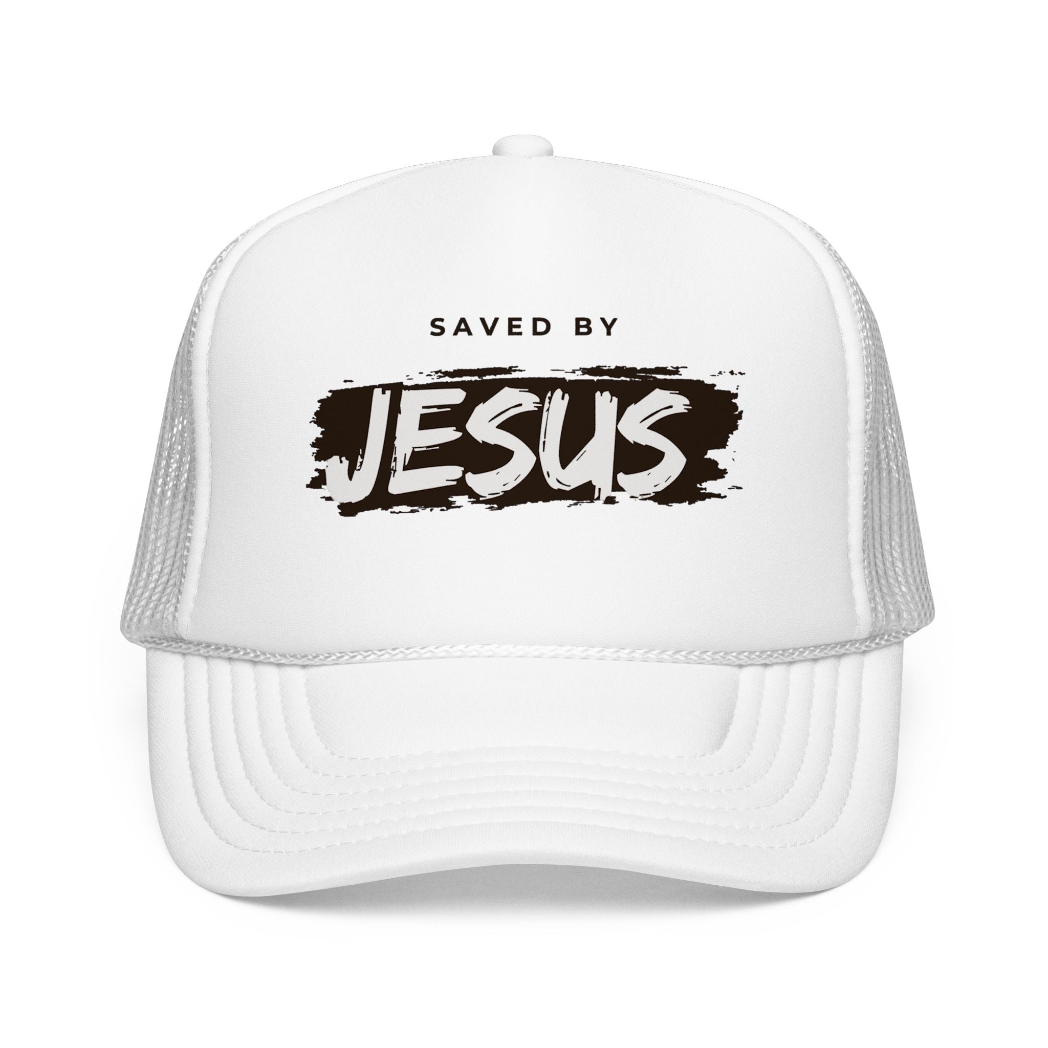 J316 Saved by Jesus Foam Trucker hat