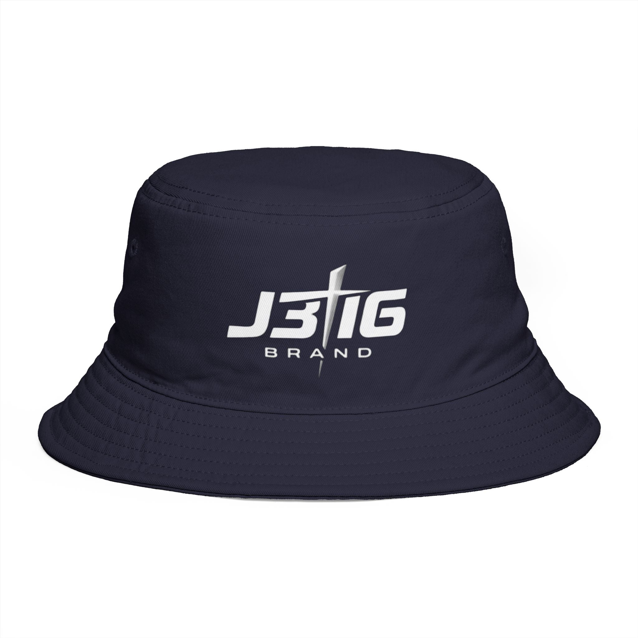 JS16 Drift Logo Bucket Hat — Black Embroidered Streetwear Sun Hat
