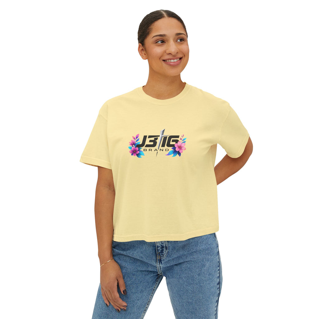 Boxy Tee — Minimal 'JBIG' Logo Women's Crop T-Shirt