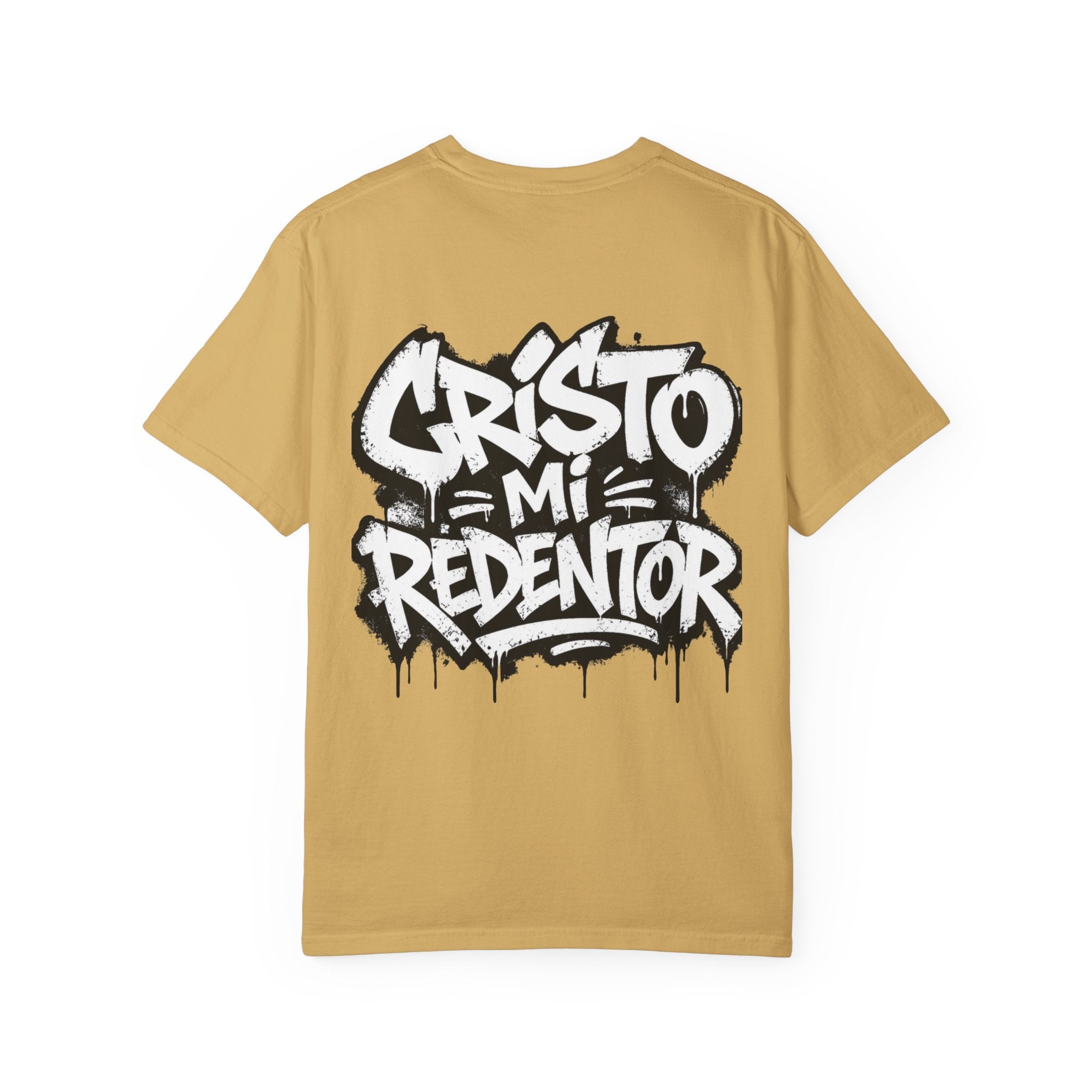 Religious Graphic T-Shirt — "Cristo Mi Redentor" Street Art Design