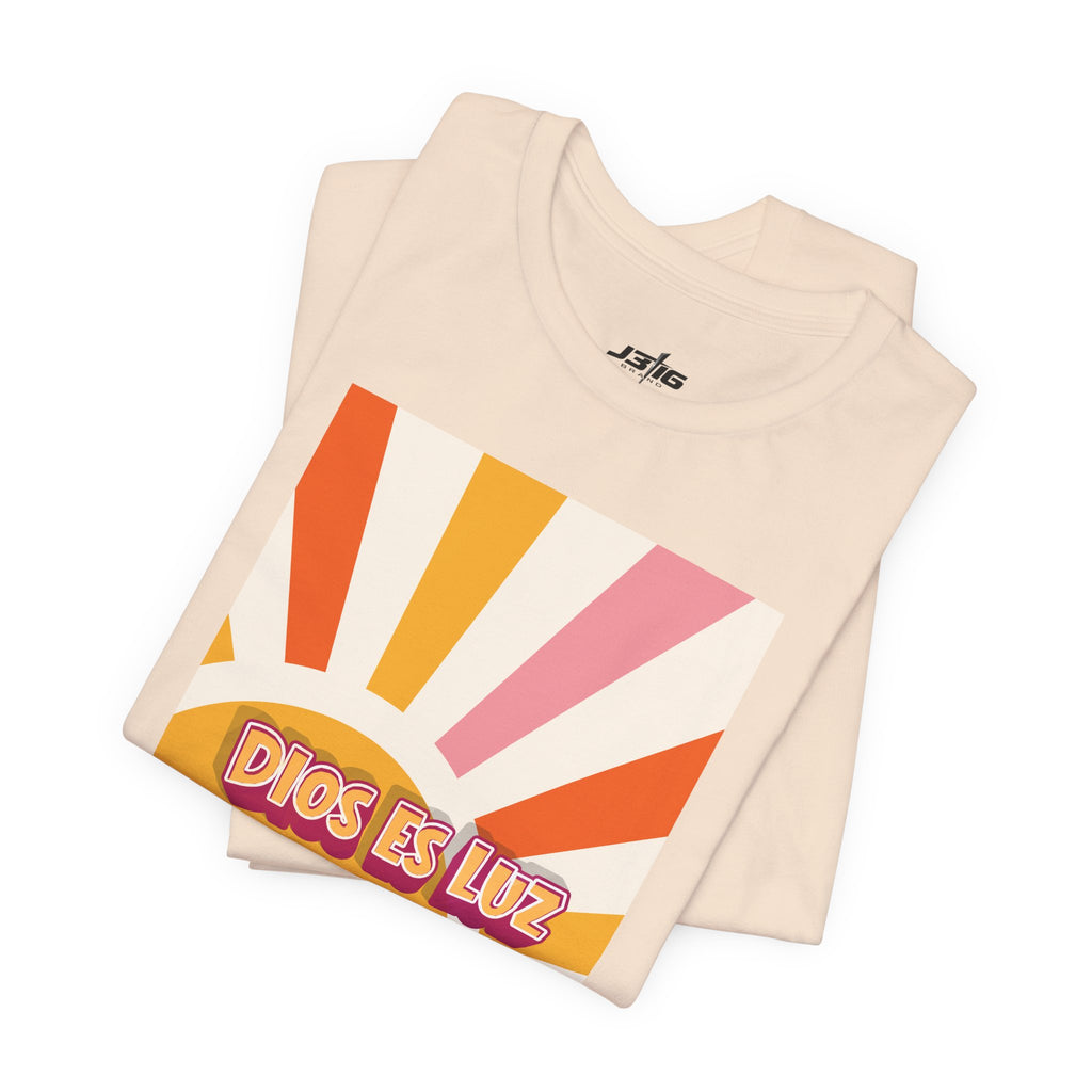 Dios Es Luz T‑Shirt – Retro Sunrise Christian Faith Tee