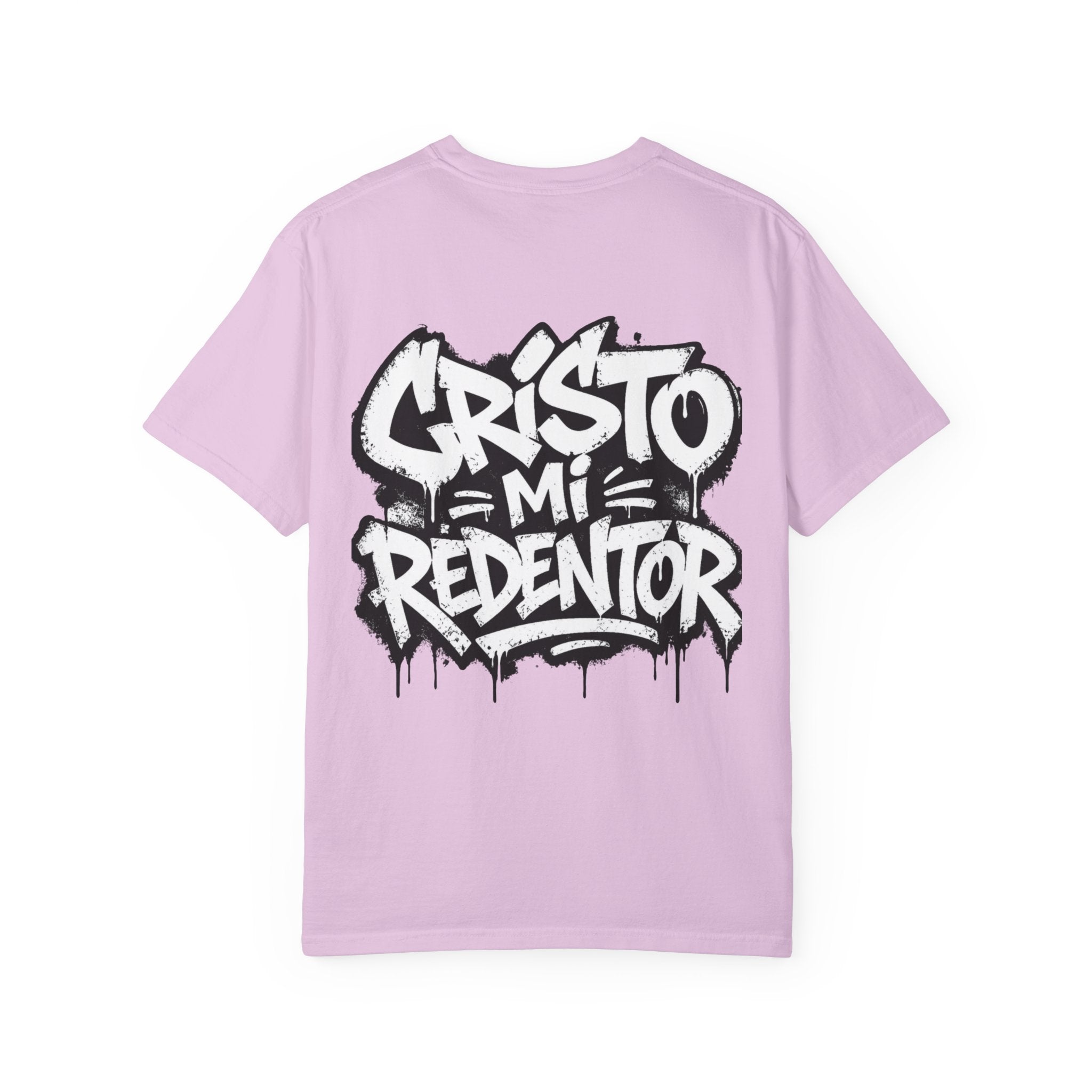 Cristo Mi Redentor Graphic T-Shirt — Spanish Faith Tee with Bold Graffiti Back