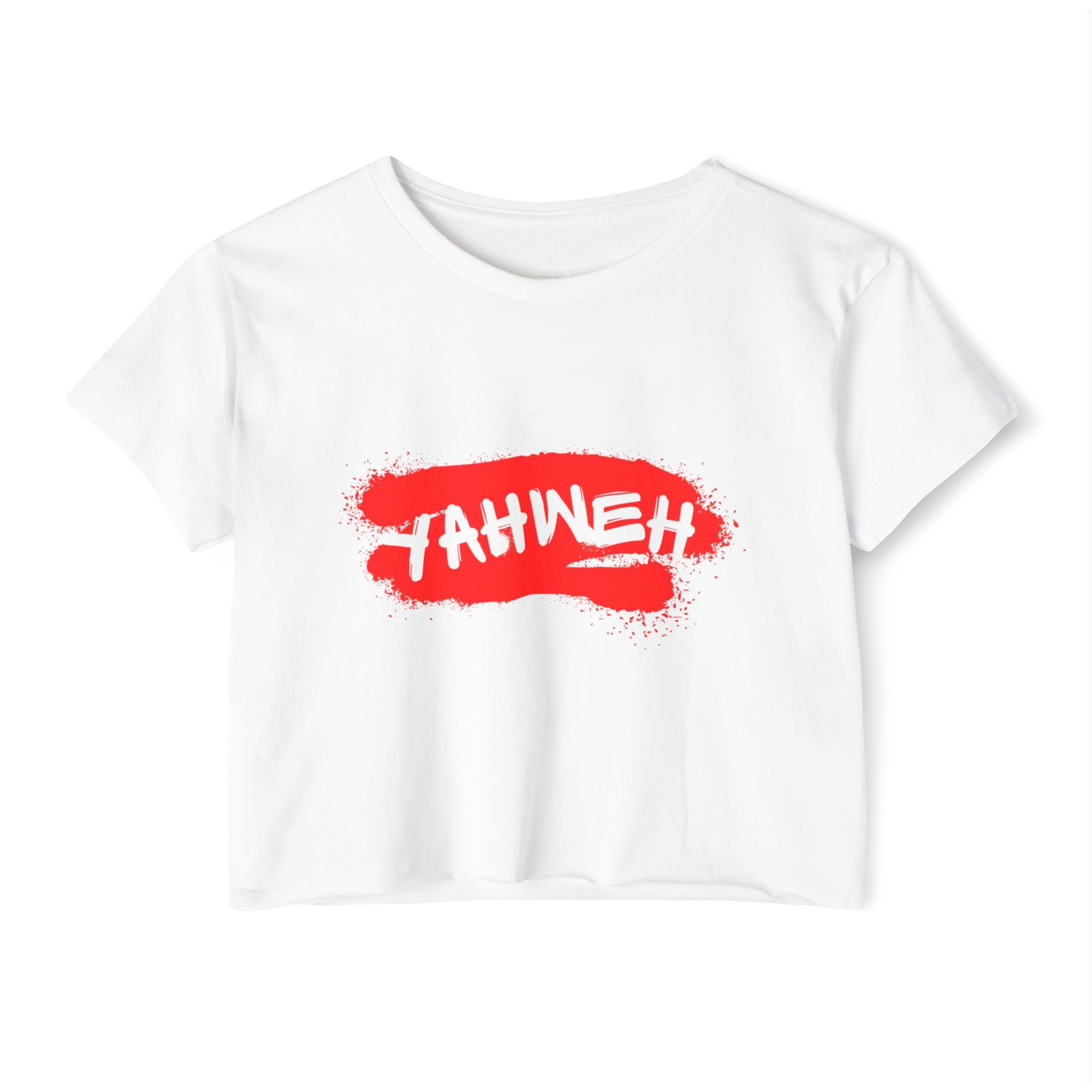 J316 Yahweh Womens Crop Top White